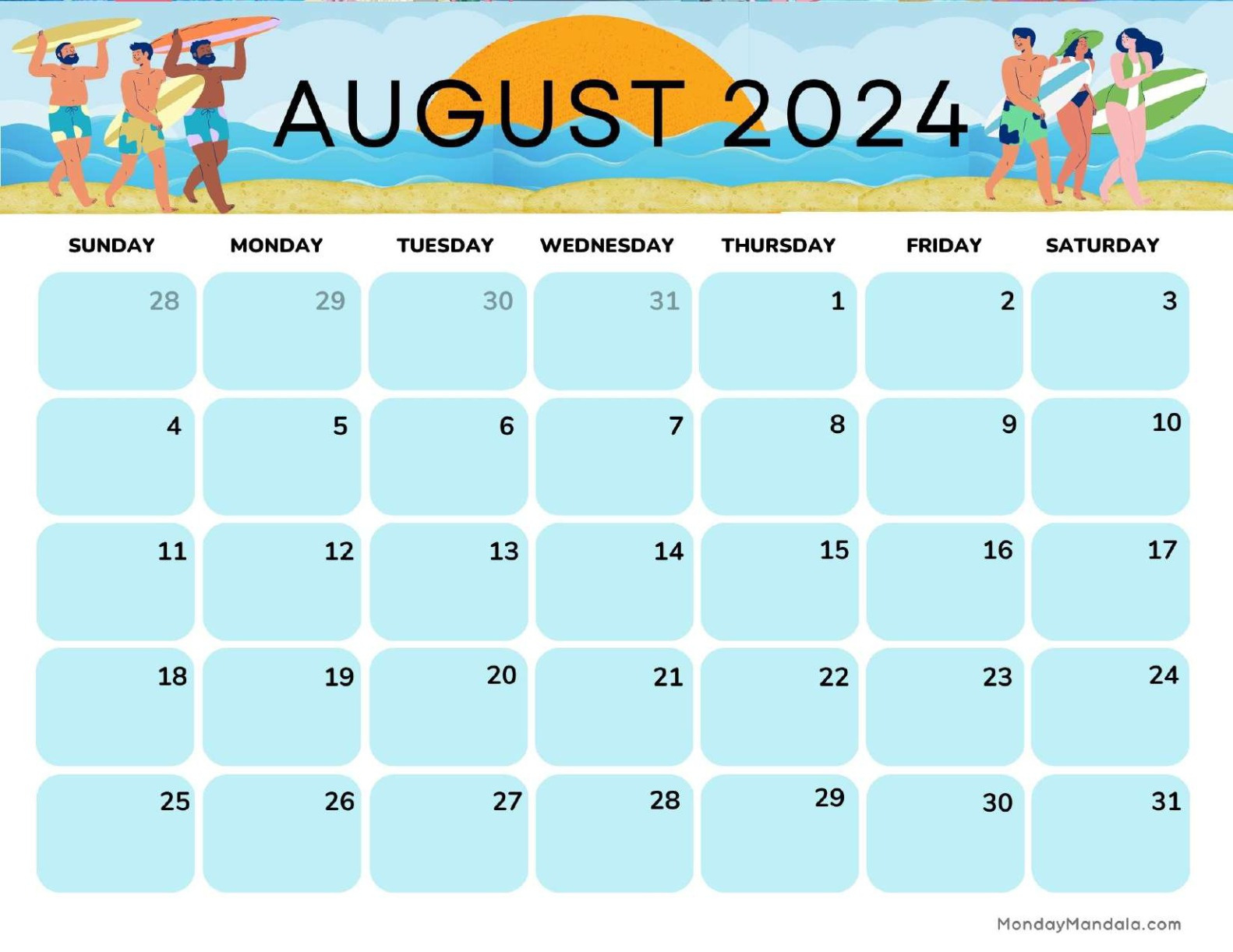 Printable Calendars For 2024 &amp;amp; 2025 (Free Pdfs) for Free August Calendar Printable 2024