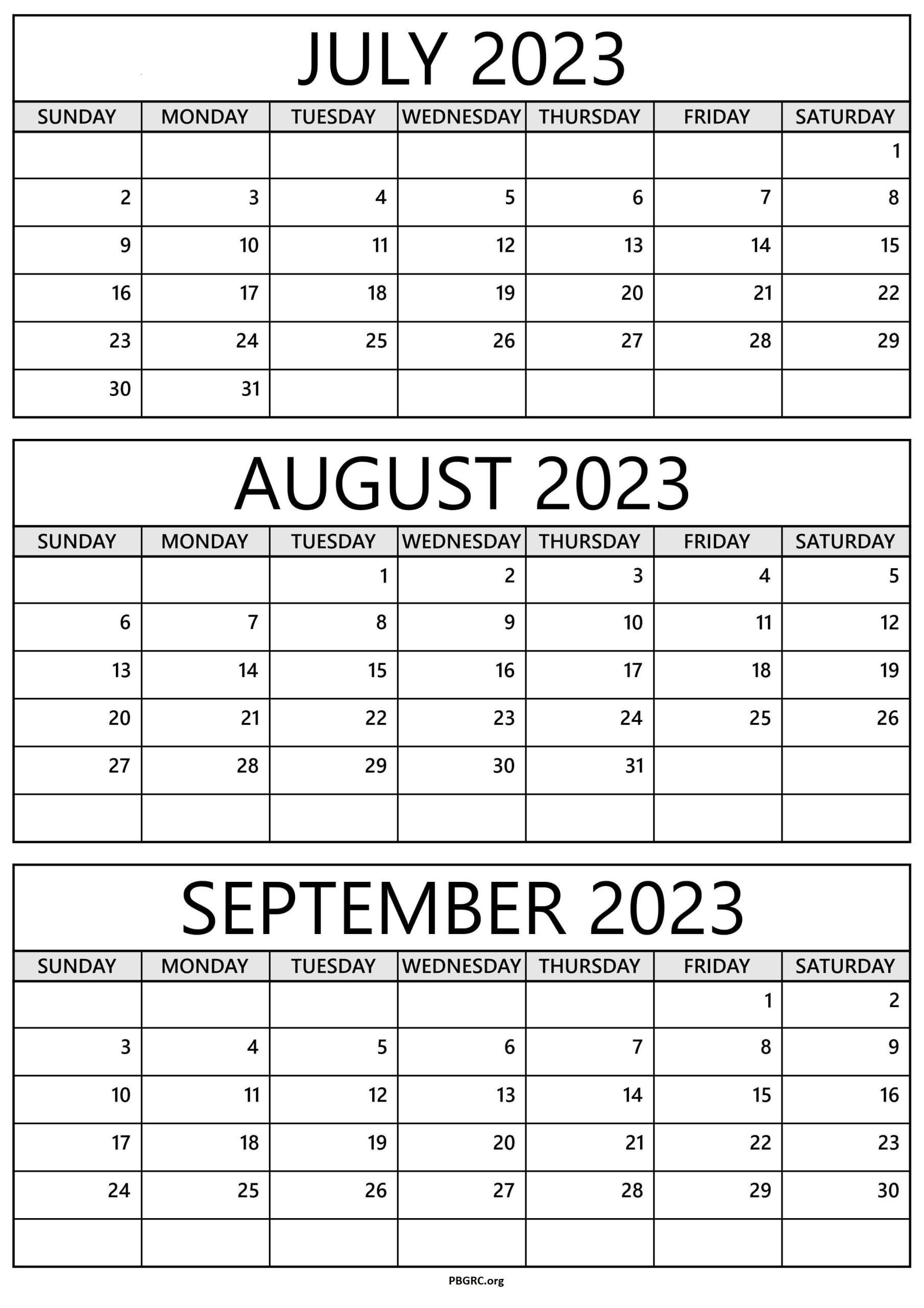 Printable July August September 2024 Calendar Templates throughout July August September 2024 Calendar Printable