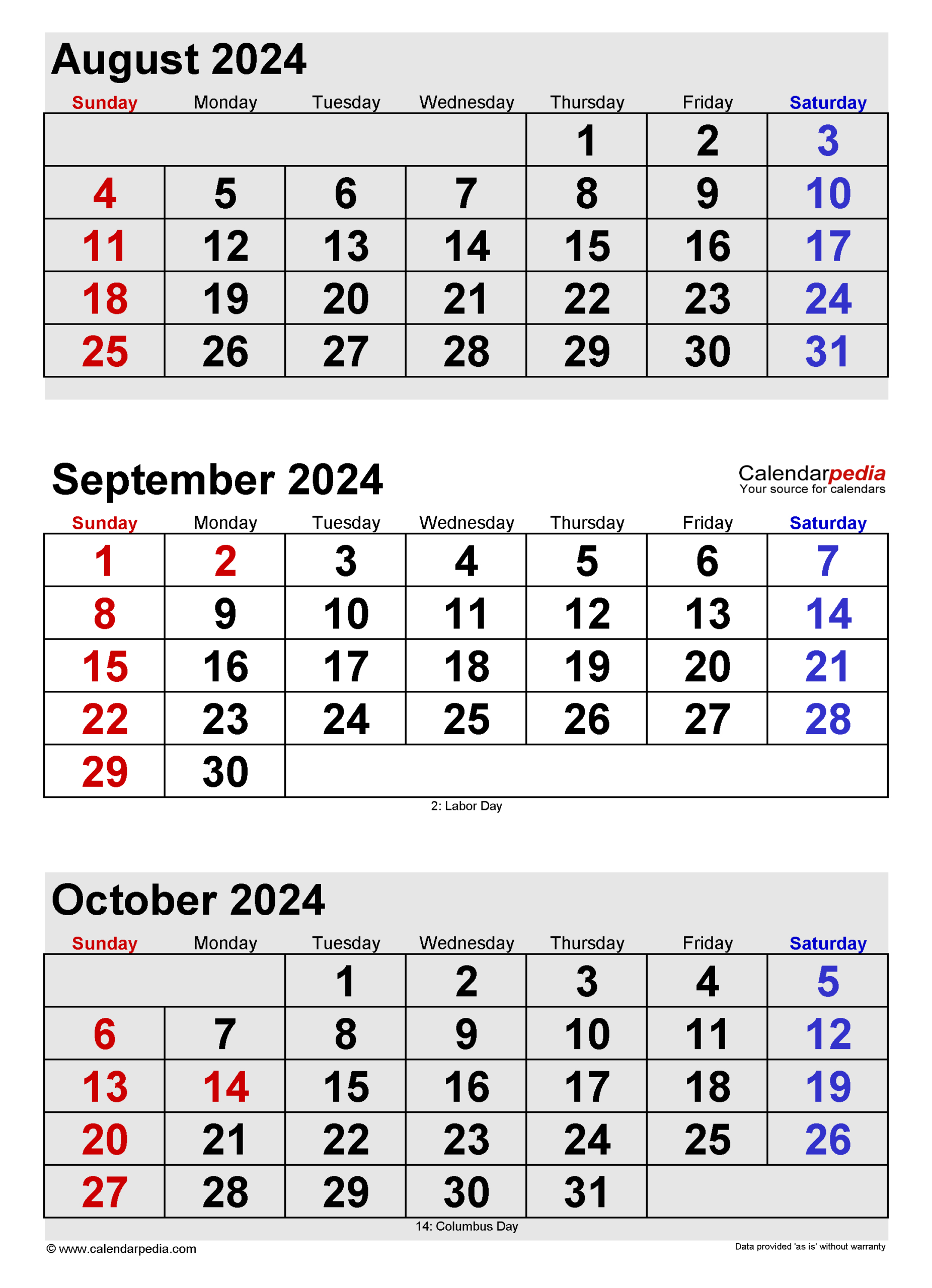 September 2024 Calendar | Templates For Word, Excel And Pdf for August And September Calendar 2024