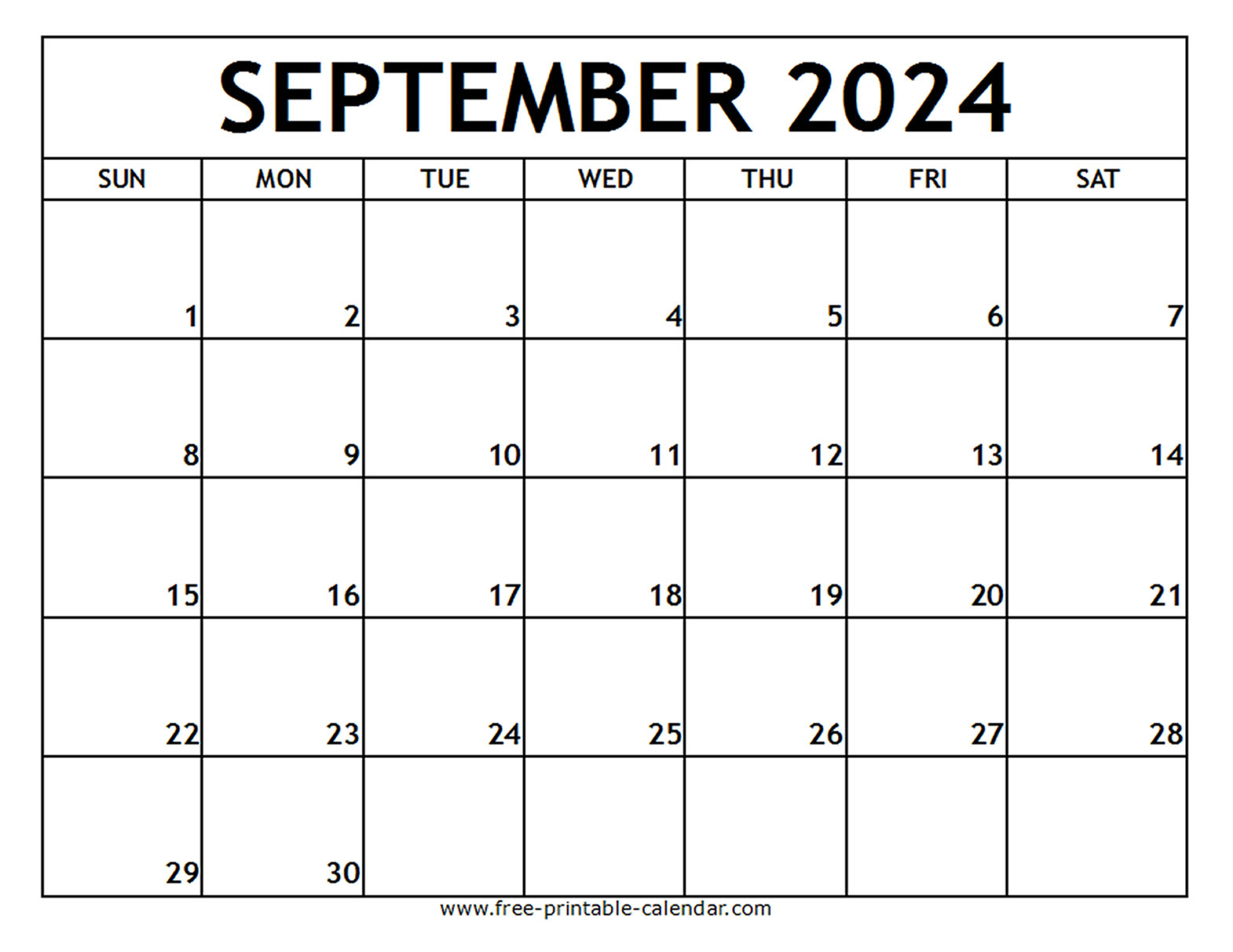 September 2024 Printable Calendar - Free-Printable-Calendar inside Free Printable Calendar 2024 September To December