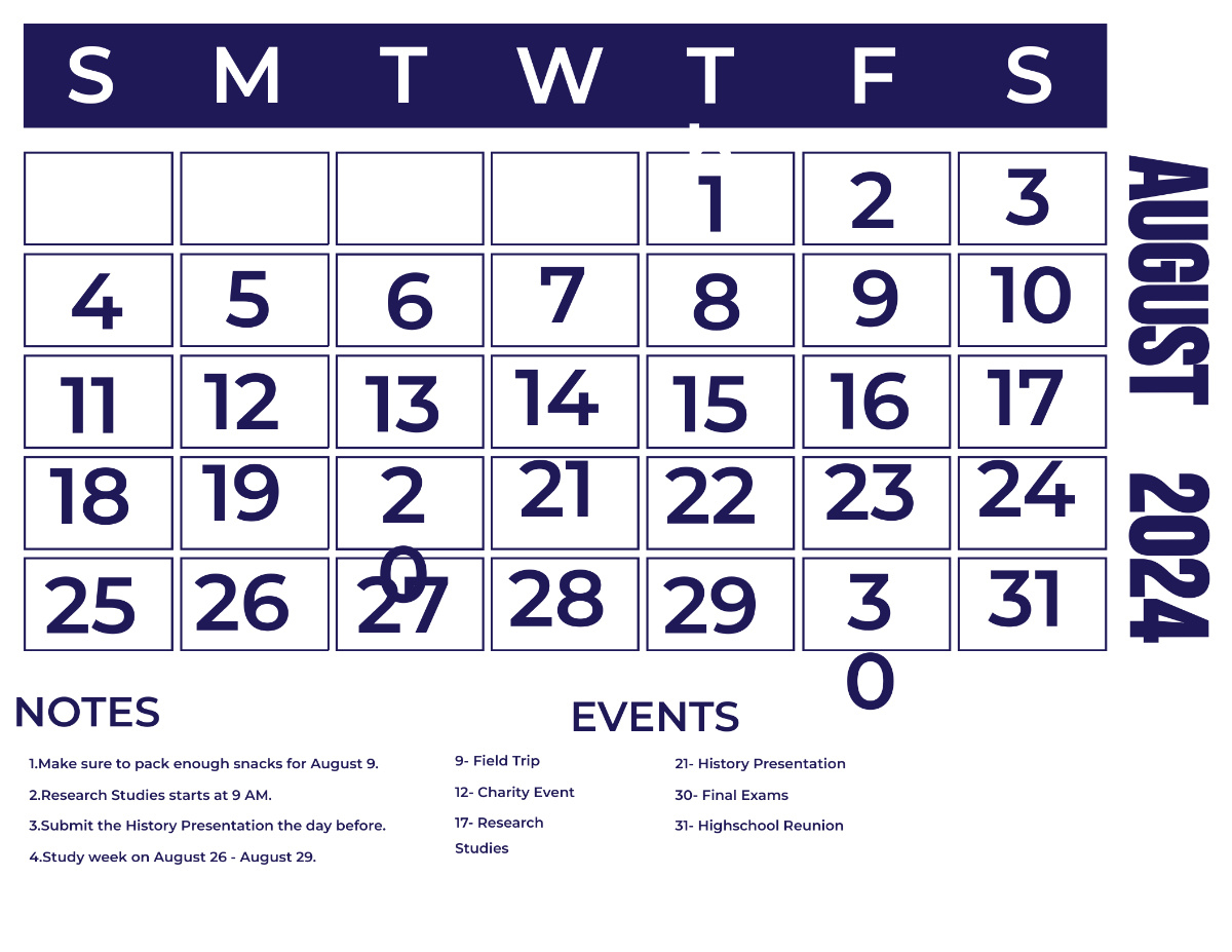 Simple August 2024 Calendar Template - Edit Online &amp;amp; Download in Show August Calendar 2024