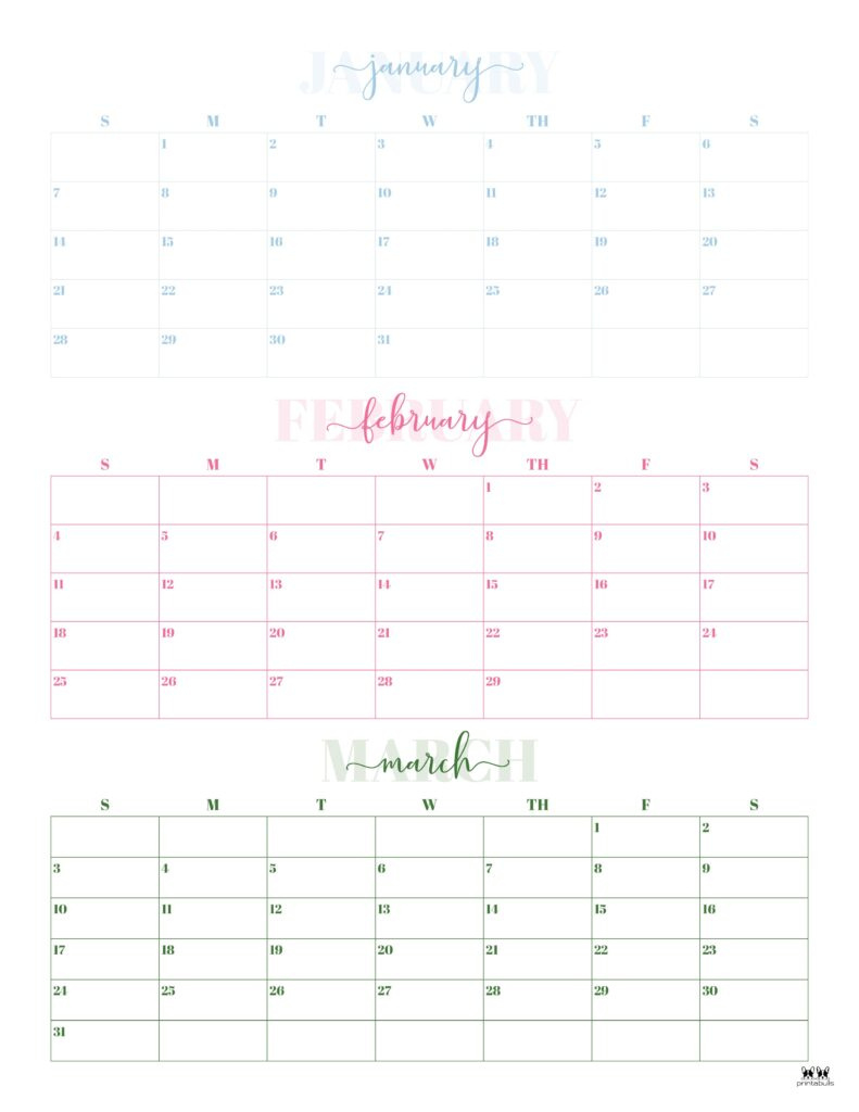 Three Month/Quarterly Calendars - 36 Free Calendars | Printabulls in Printable 3 Month Calendar August September October 2024