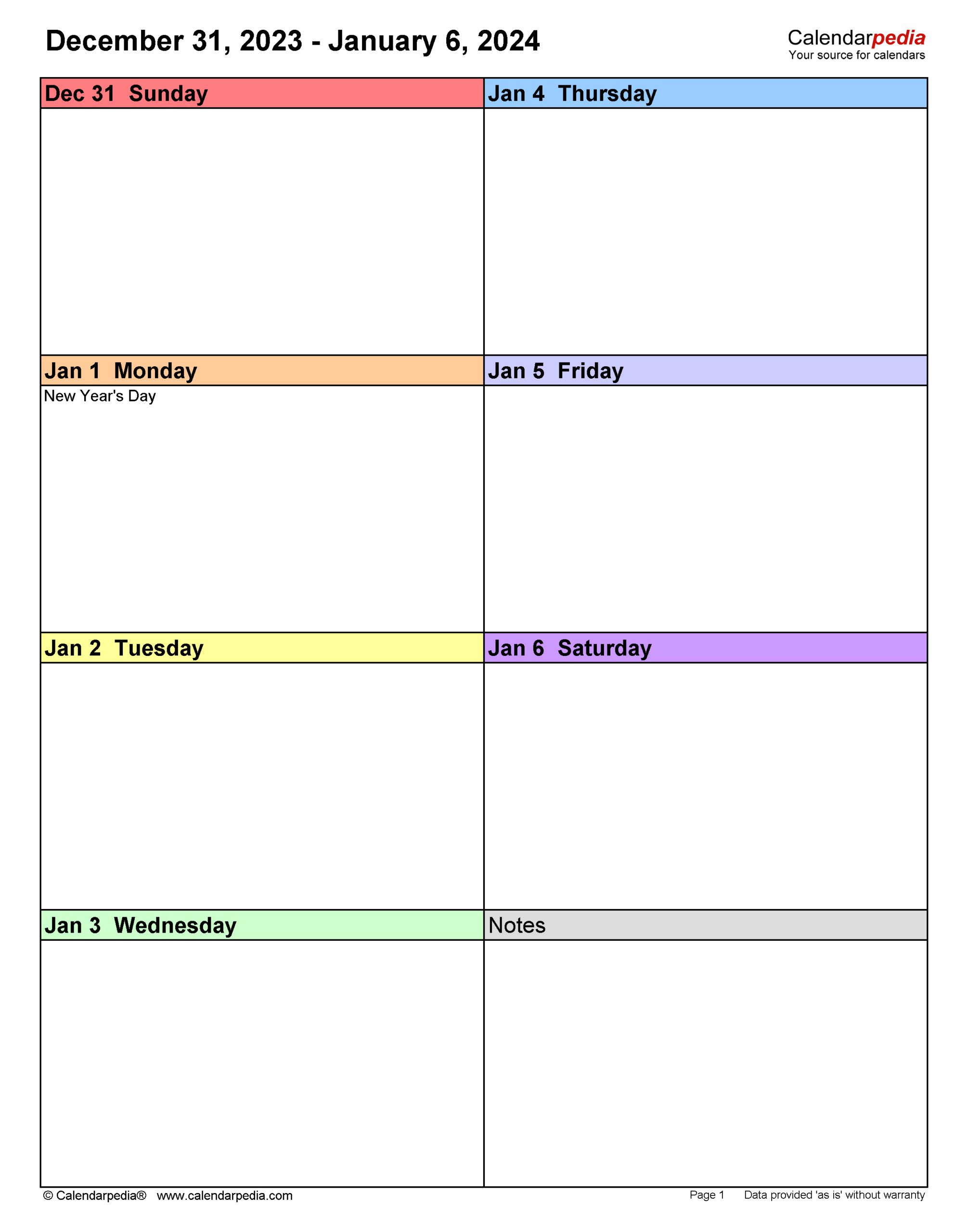 Weekly Calendars 2024 For Pdf - 12 Free Printable Templates within Free Printable Calendar 2024 By Week