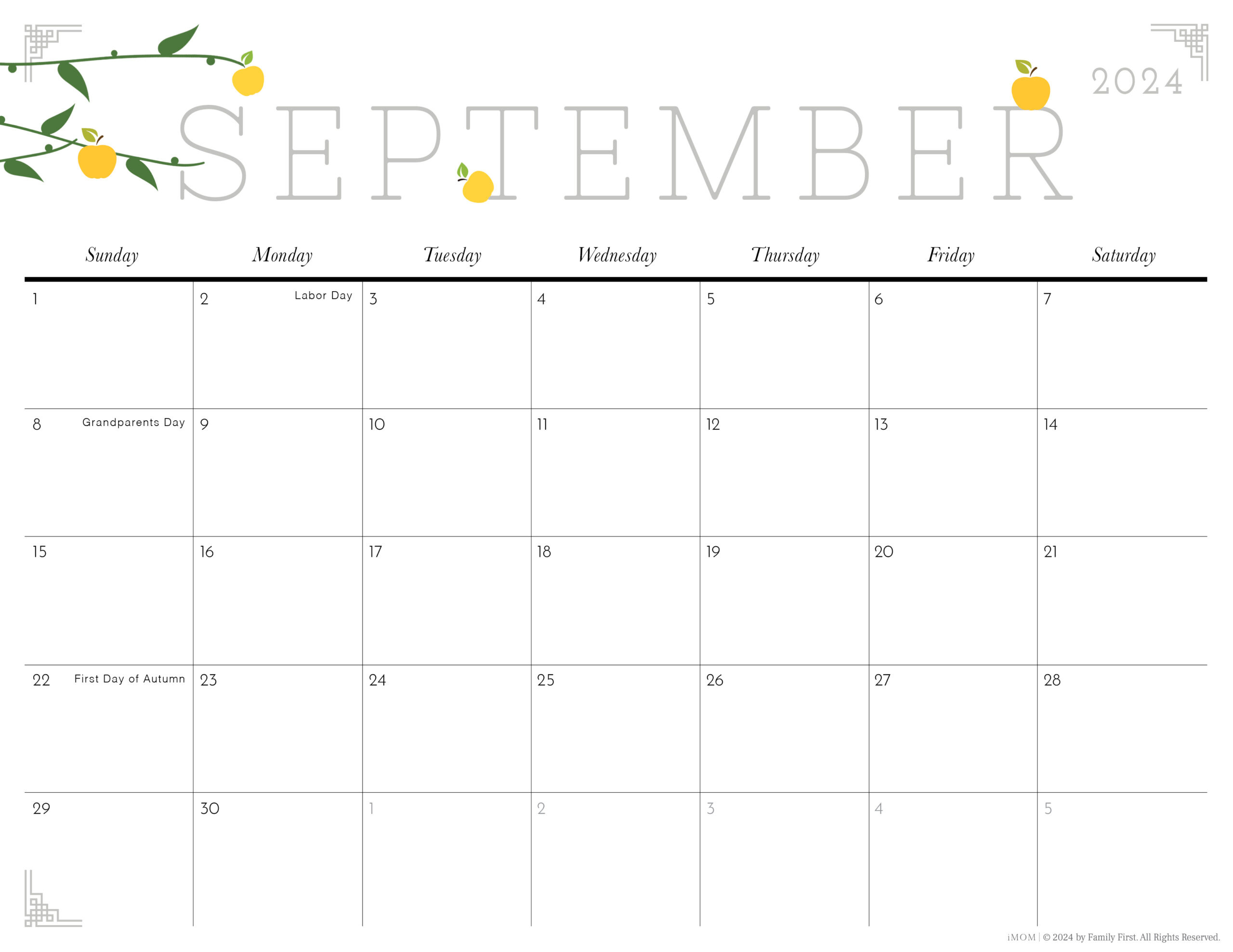 2024-2025 Cute Printable Calendars For Moms - Imom throughout Free Cute Printable Calendar September 2024