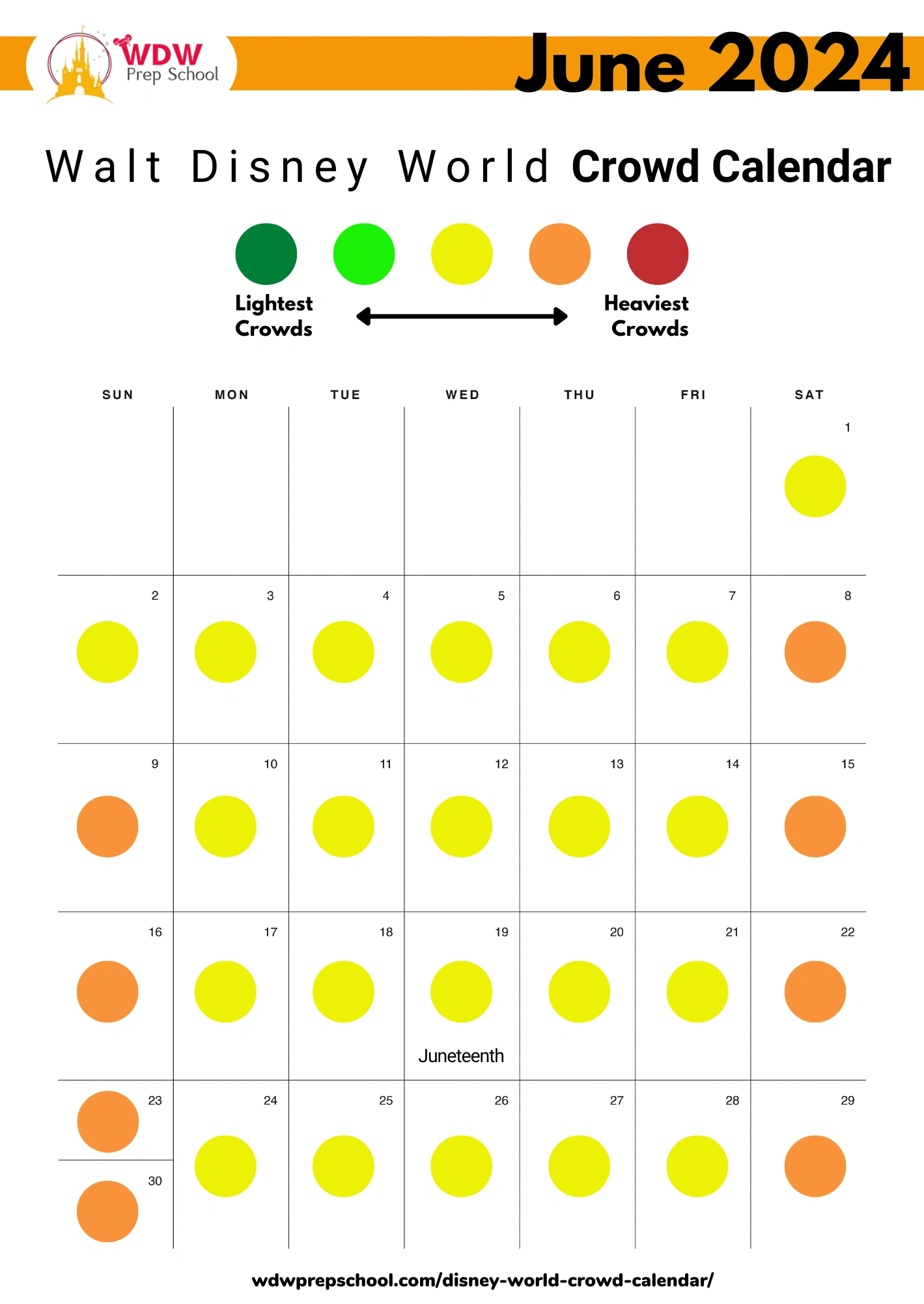 2024 &amp;amp; 2025 Disney World Crowd Calendar (Best Times To Go) in Disney World September 2024 Crowd Calendar