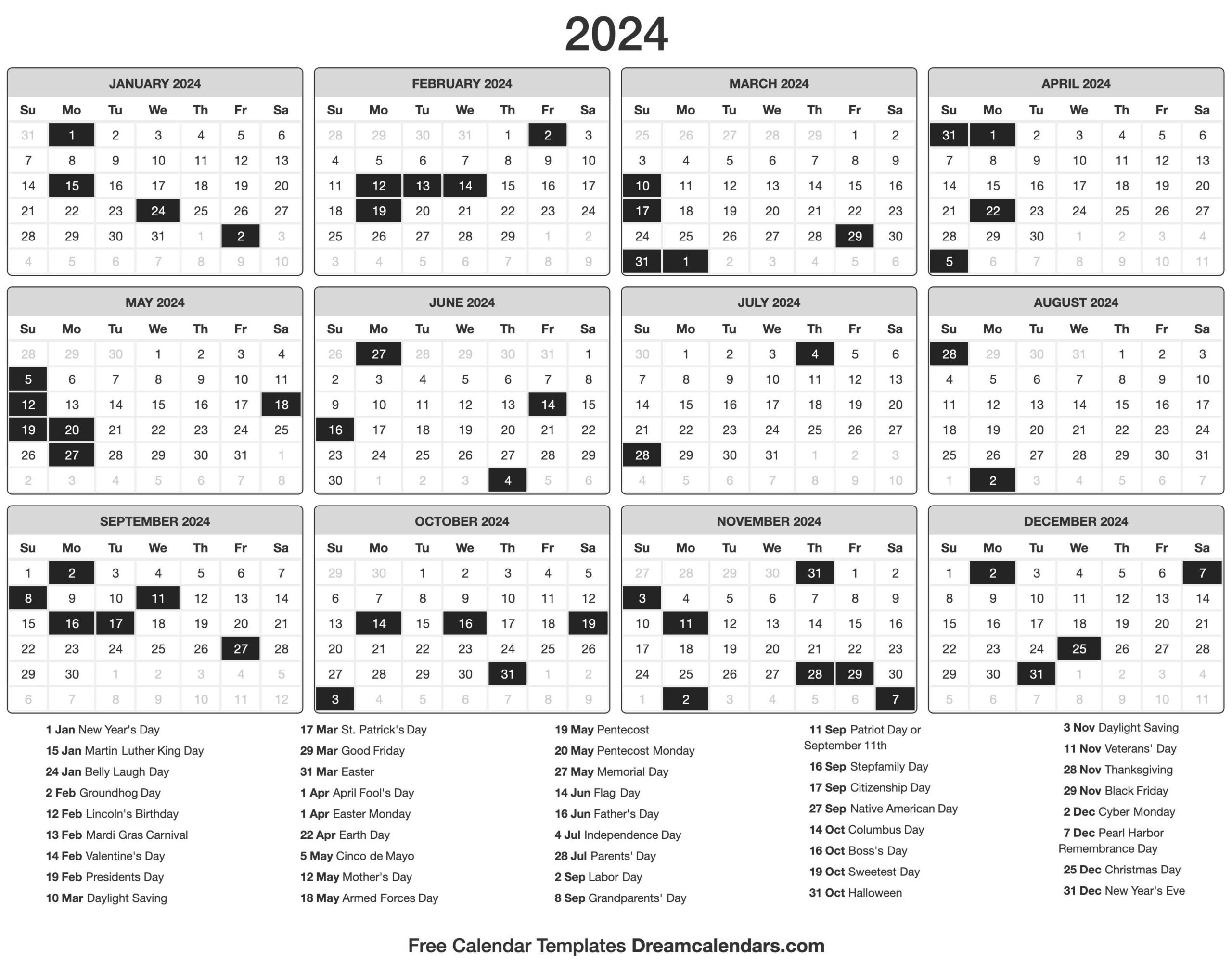 2024 Calendar within September Free Printable Calendar 2024 Mlk Day