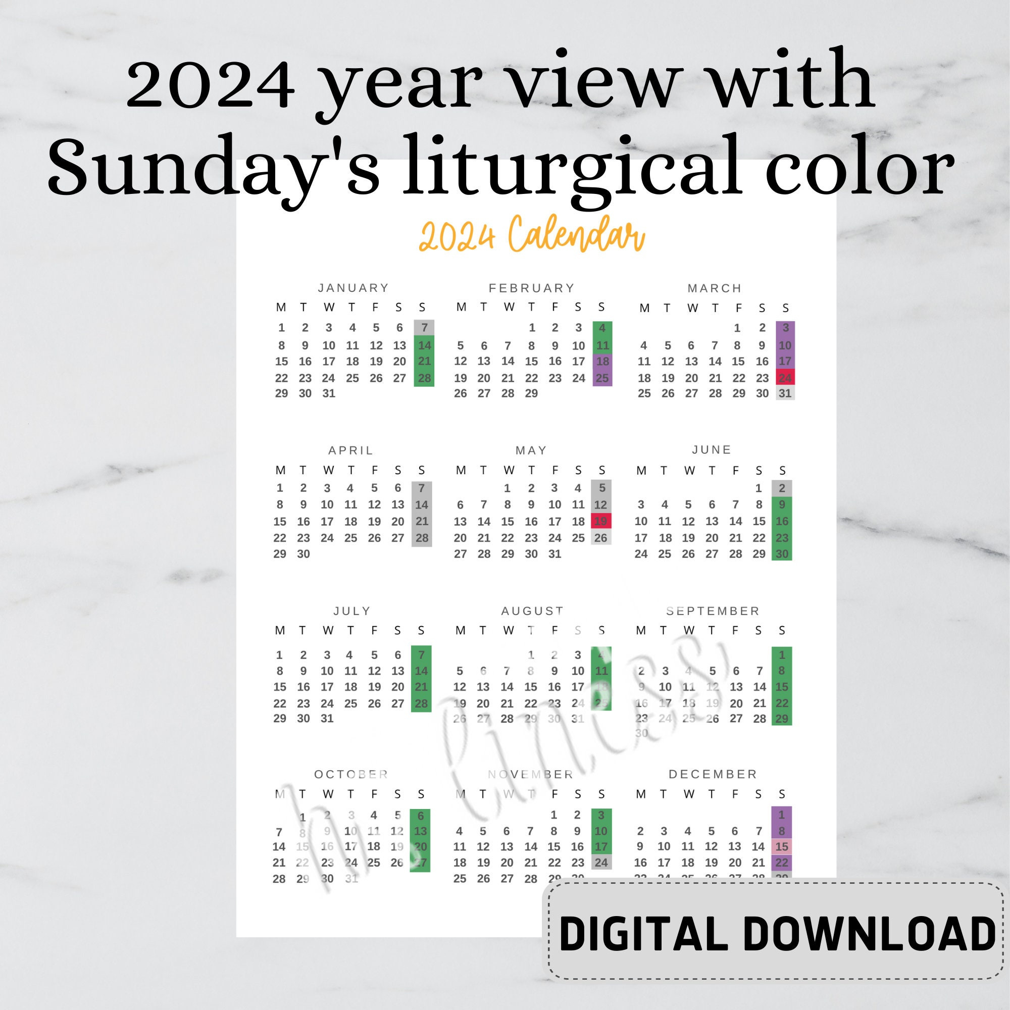 2024 Catholic Calendar Digital Download - Etsy with Catholic Calendar September 2024