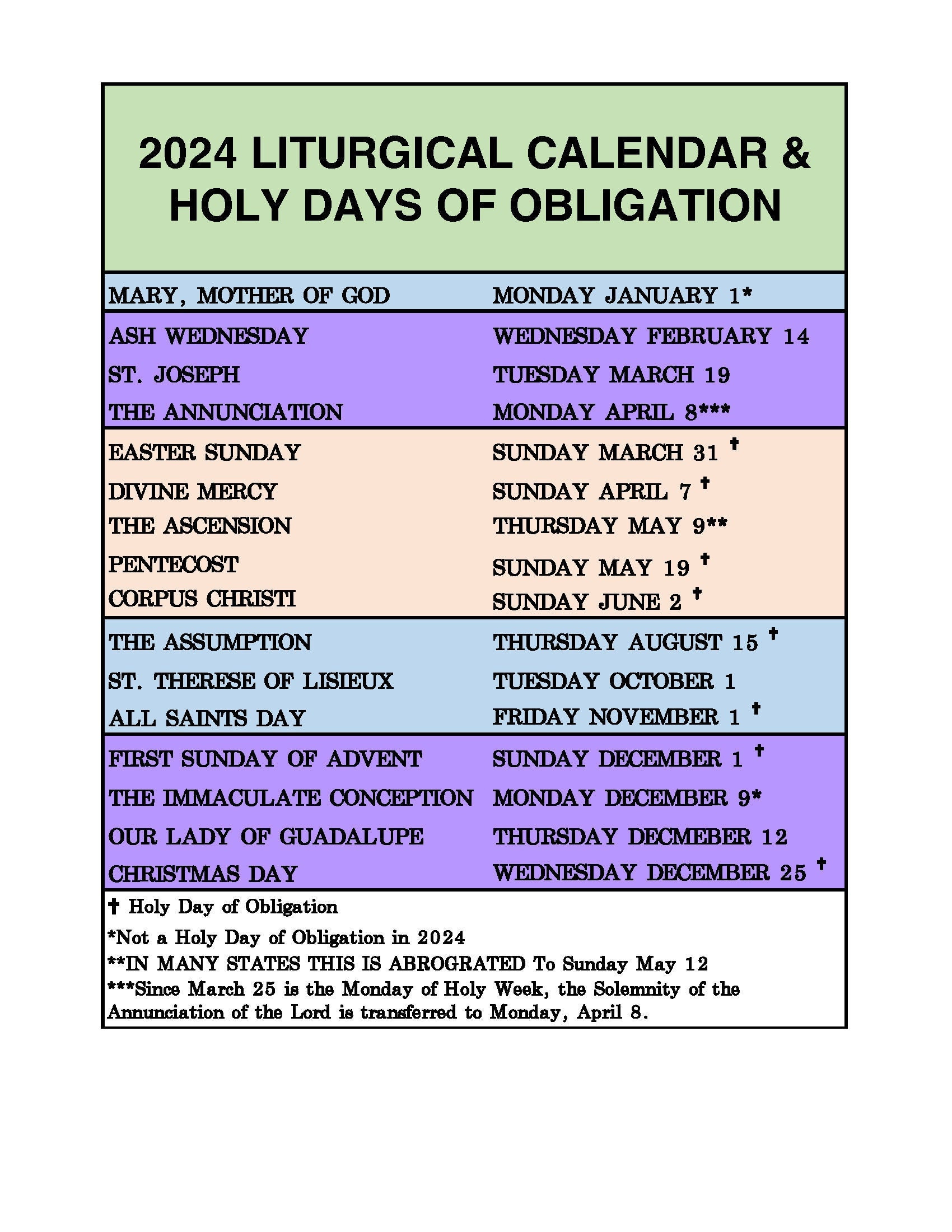 2024 Liturgical Calendar Digital Download within Catholic Calendar September 2024