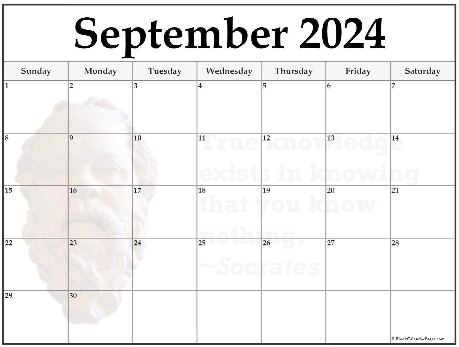 24+ September 2024 Quote Calendars with regard to September 24 Printable Calendar