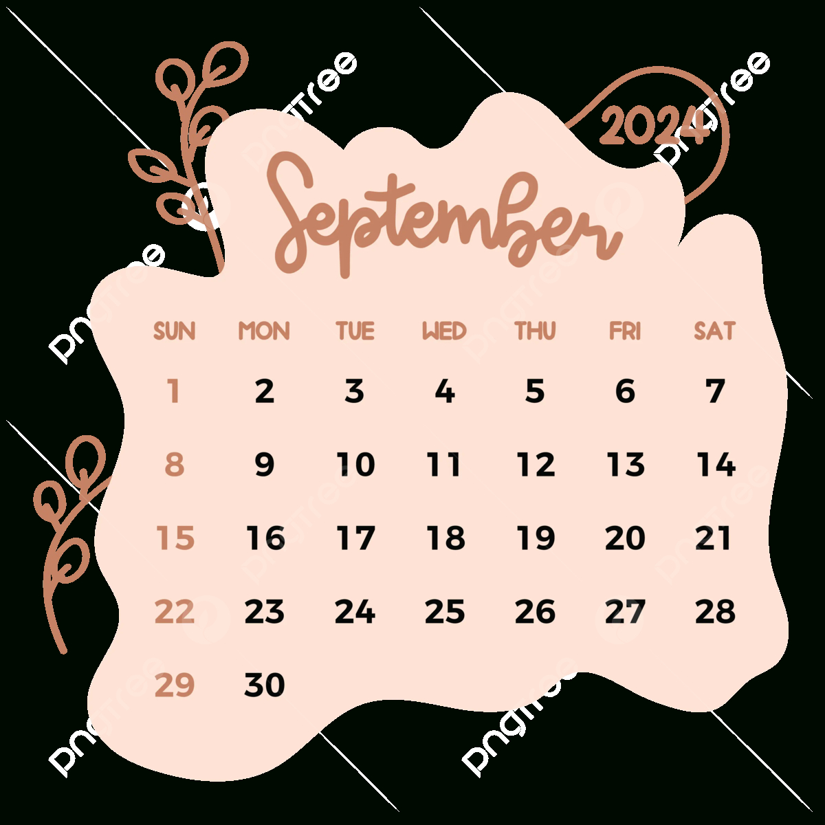 Calendar 2024 September Vintage Style Vector, September 2024 pertaining to Aesthetic September Calendar 2024