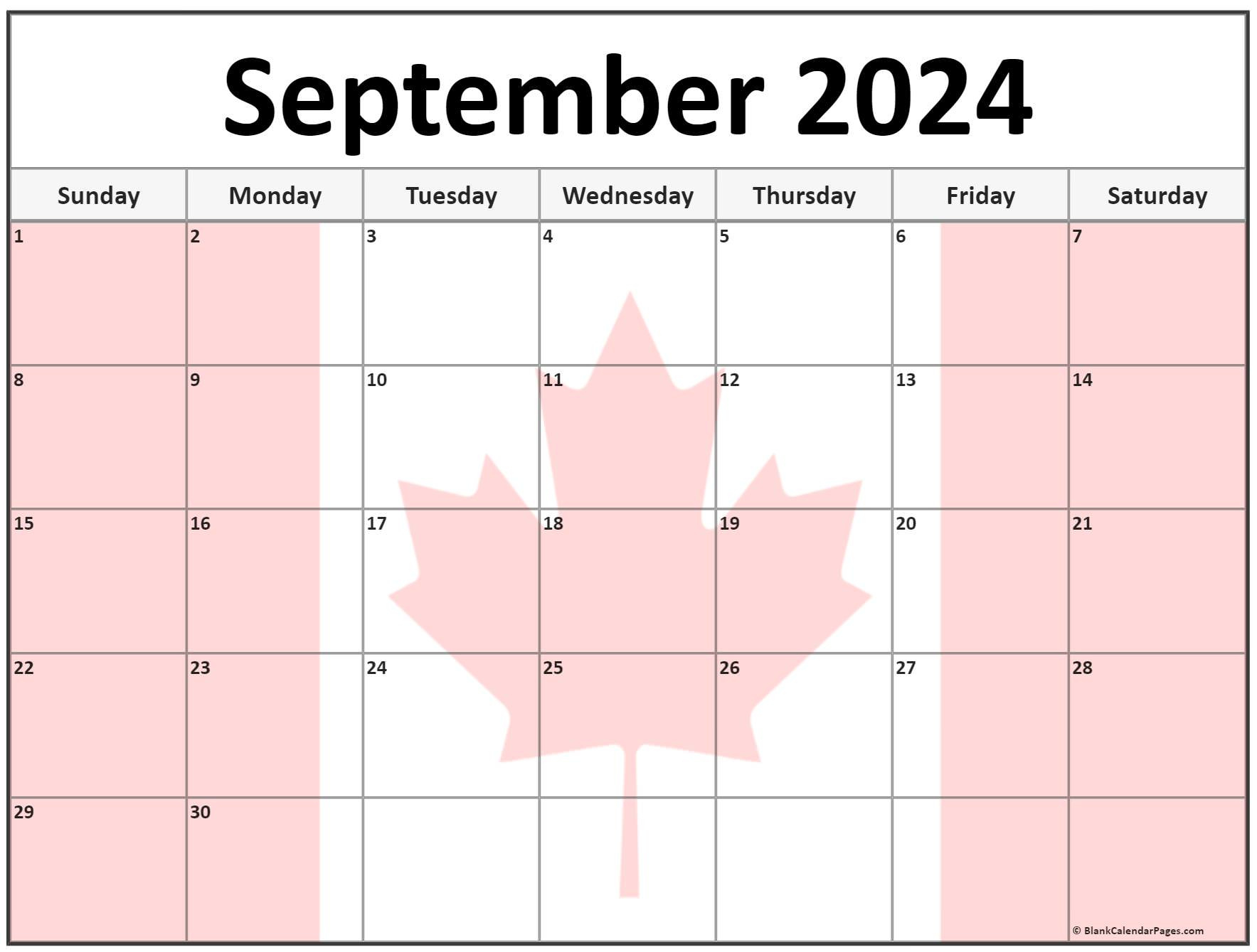 Collection Of September 2024 Photo Calendars With Image Filters. pertaining to September 2024 Calendar Canada