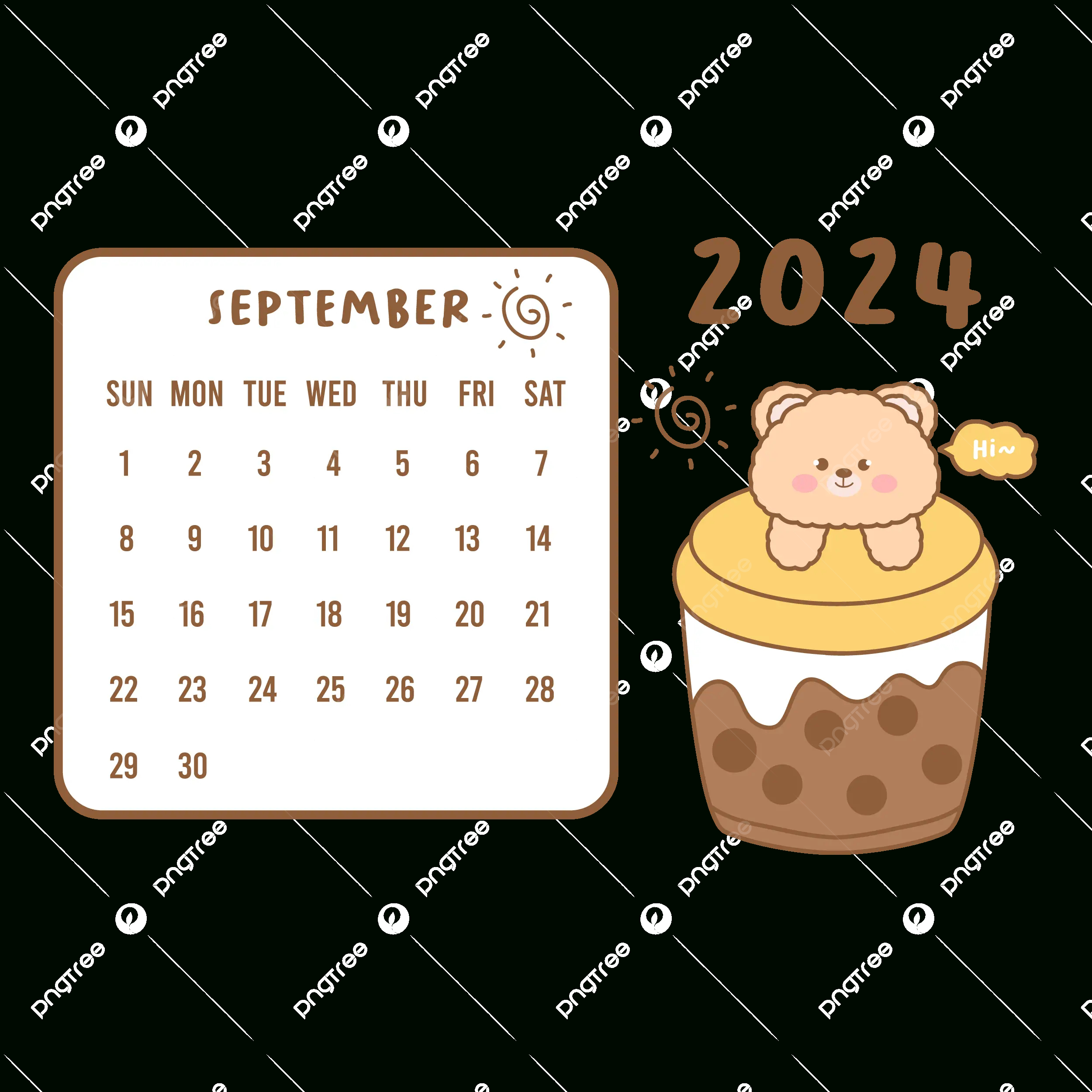 Cute Calendar September 2024 Vector, September, Calendar, Cute regarding September Calendar 2024 Cute