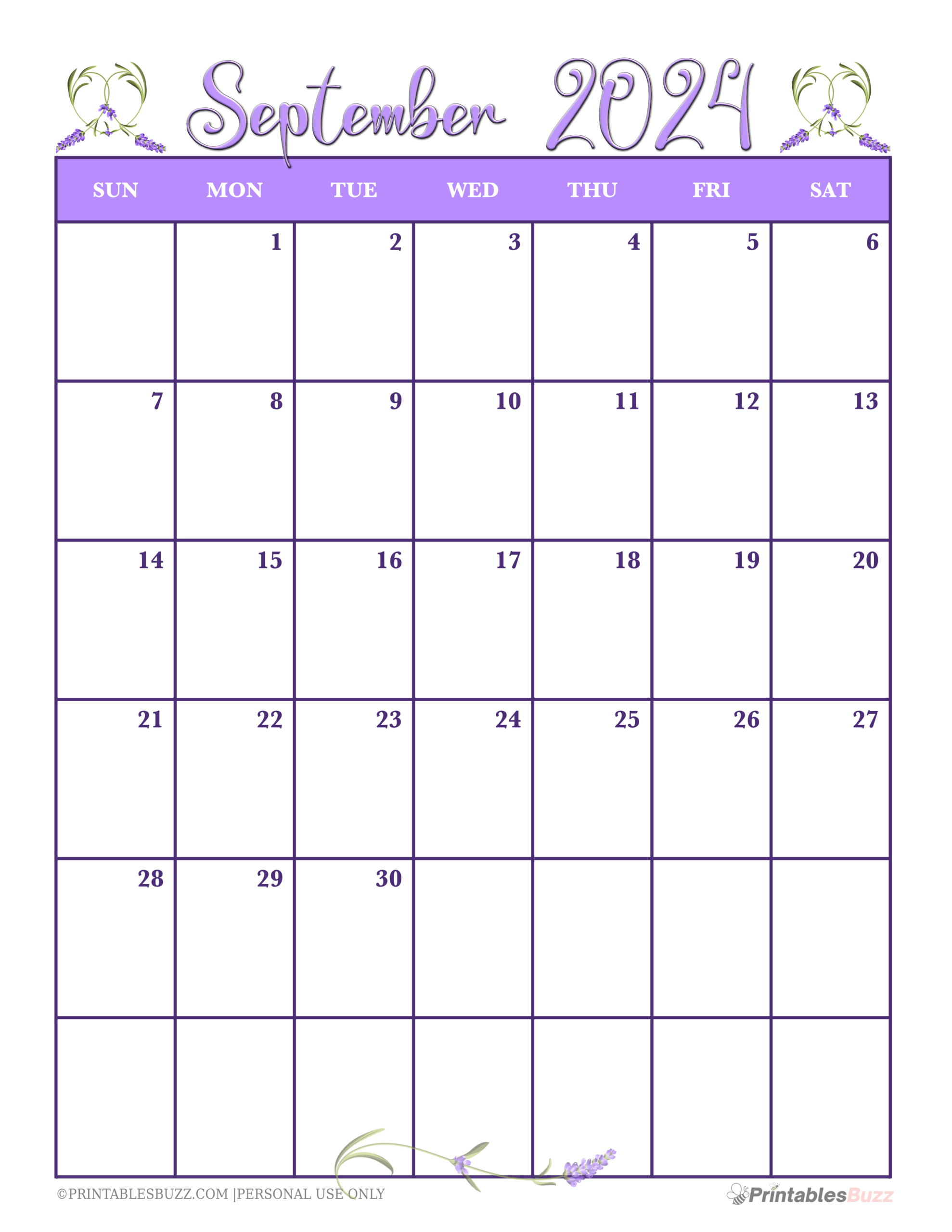 Cute &amp;amp; Fun September 2024 Calendar Printables with September 2024 Calendar Printable Portrait