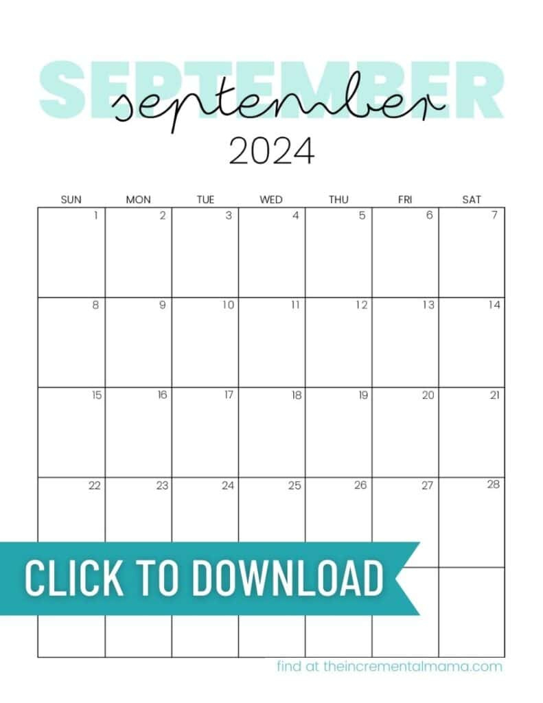 Cute Printable Calendars For 2024 (Free Monthly Templates) - The in September Free Printable Calendar 2024 Mlk Day