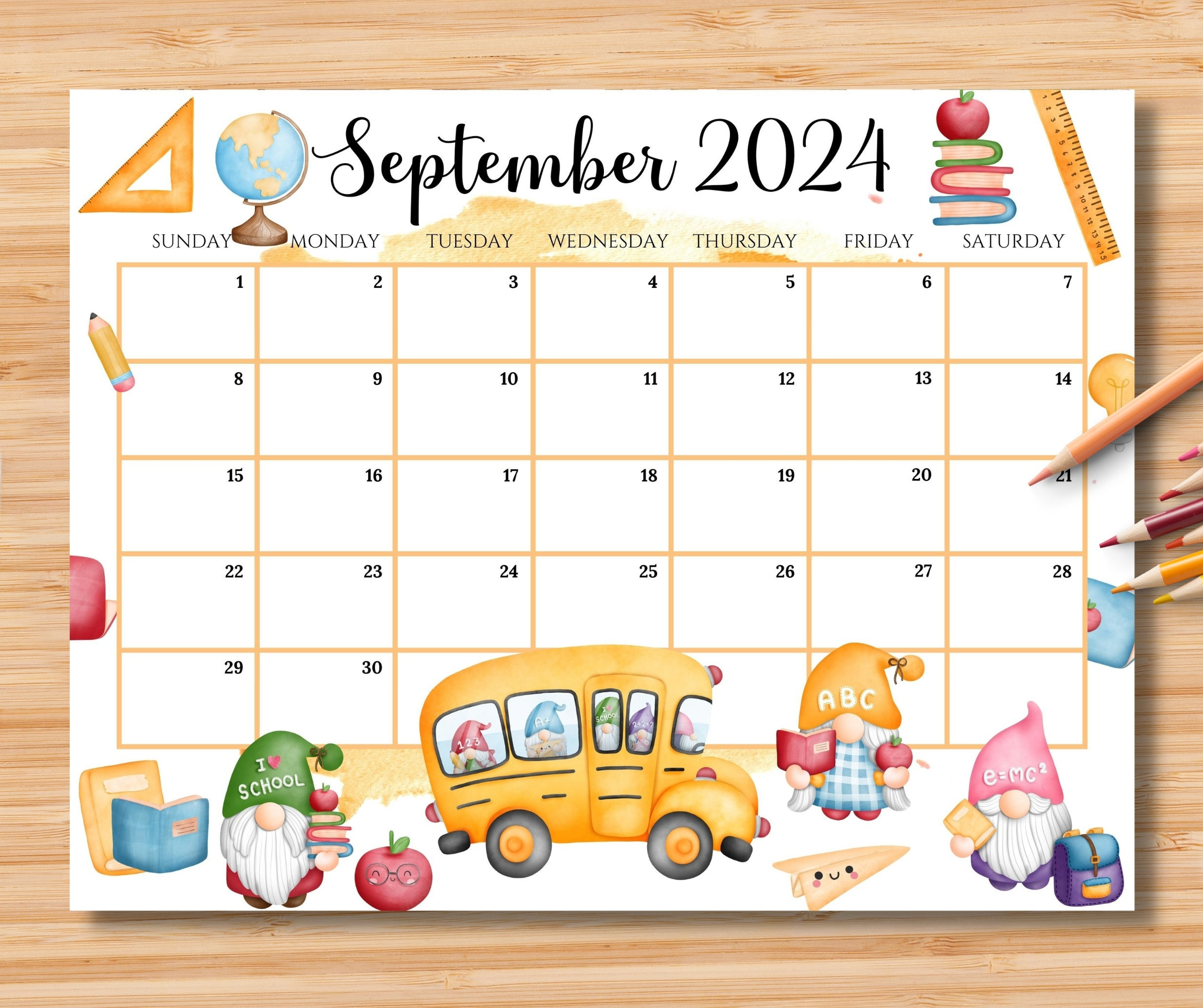 Editable September 2024 Calendar, Back To School Planner With Cute inside September 2024 Calendar Cute