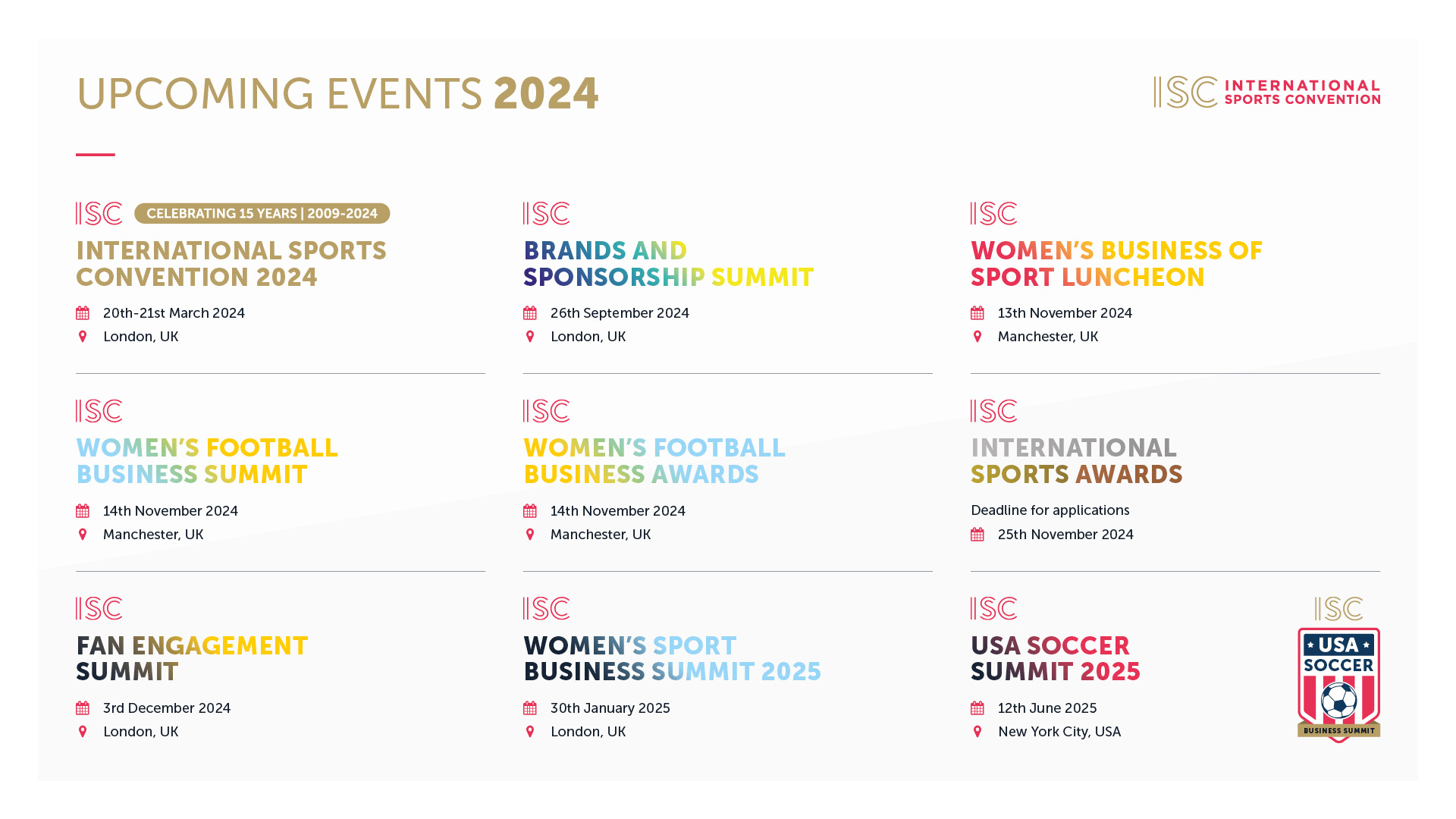 Events Calendar 2024 Overview - International Sports Convention in Calendar Of Events For September 2024