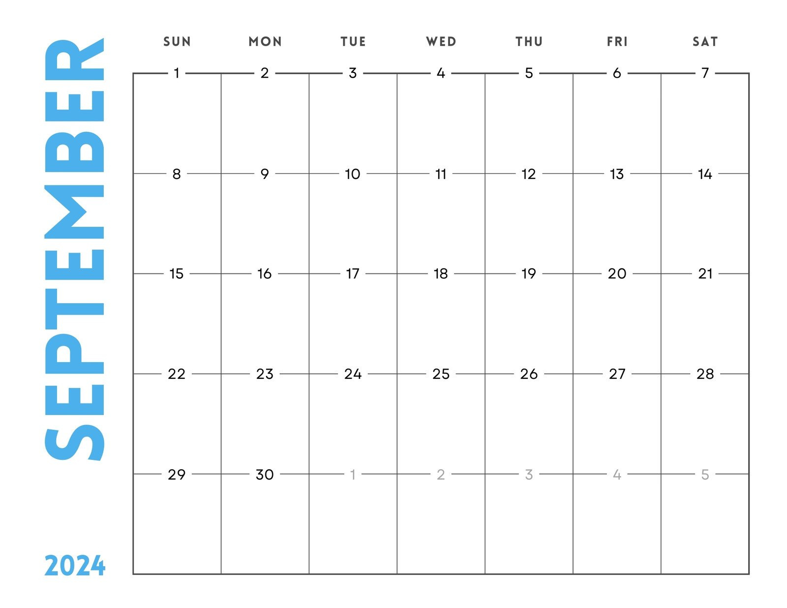 Free Printable September 2024 Calendar Templates | Canva with regard to September 2024 Calendar Fillable