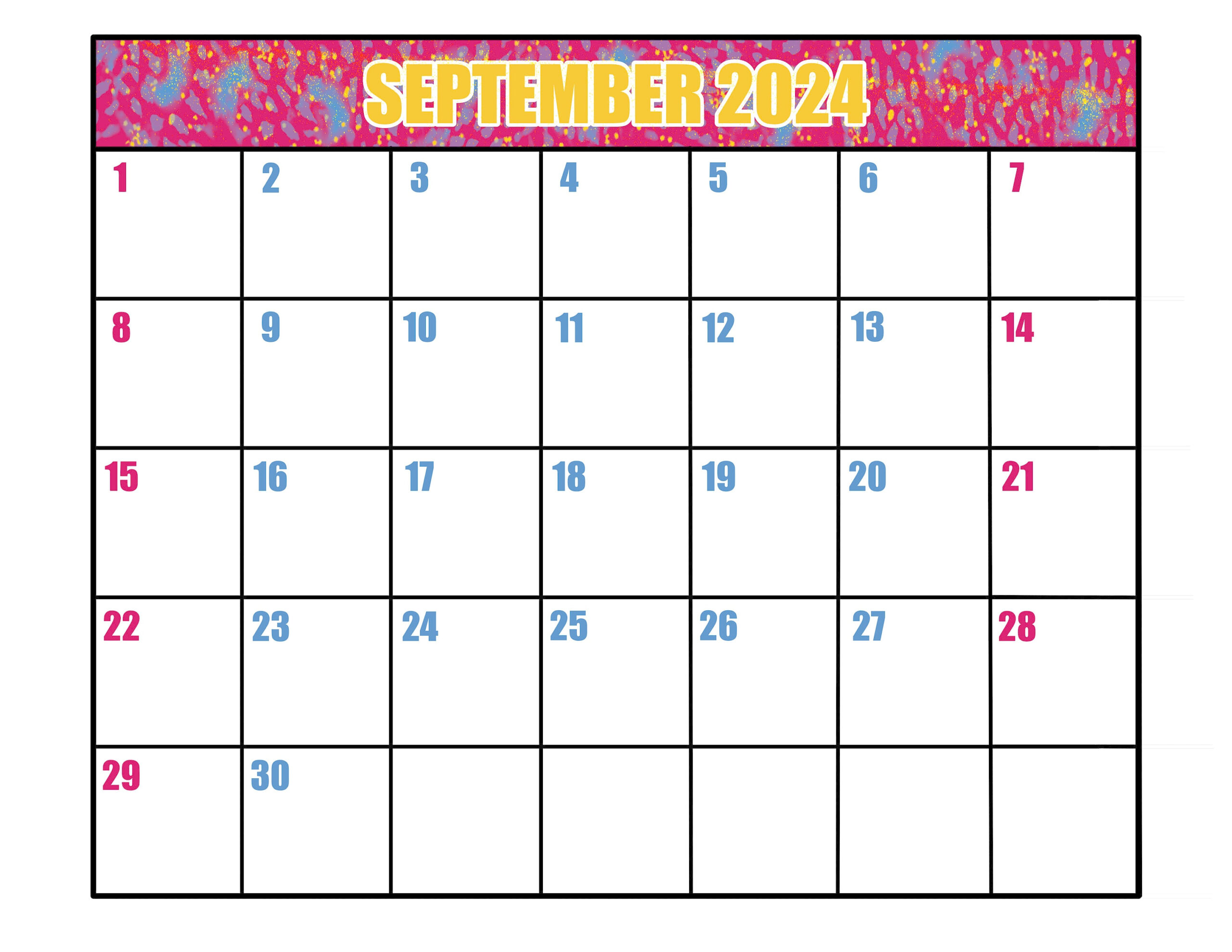 Printable September 2024 Calendar - Etsy intended for September Waterproof Calendar 2024