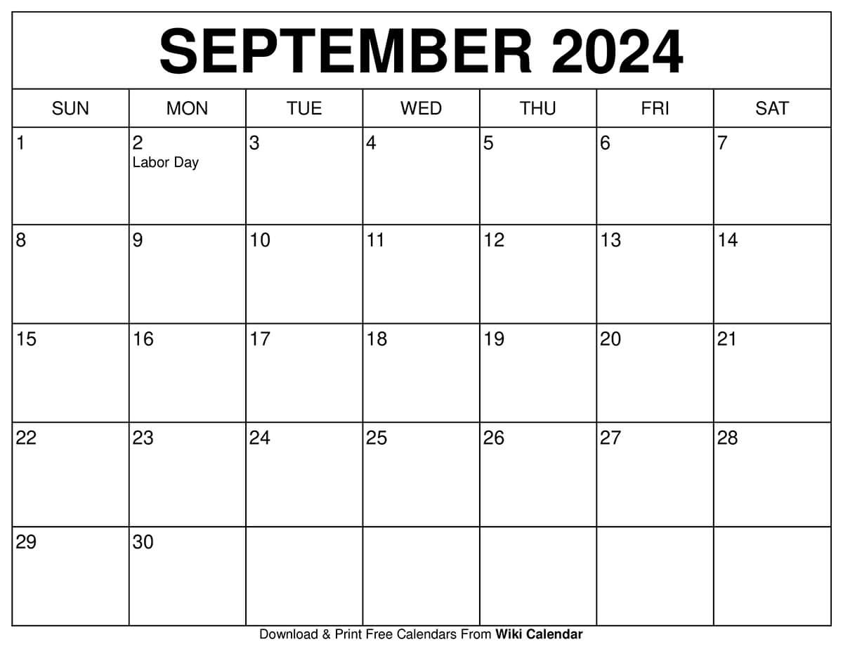 Printable September 2024 Calendar Templates With Holidays for September Content Calendar 2024