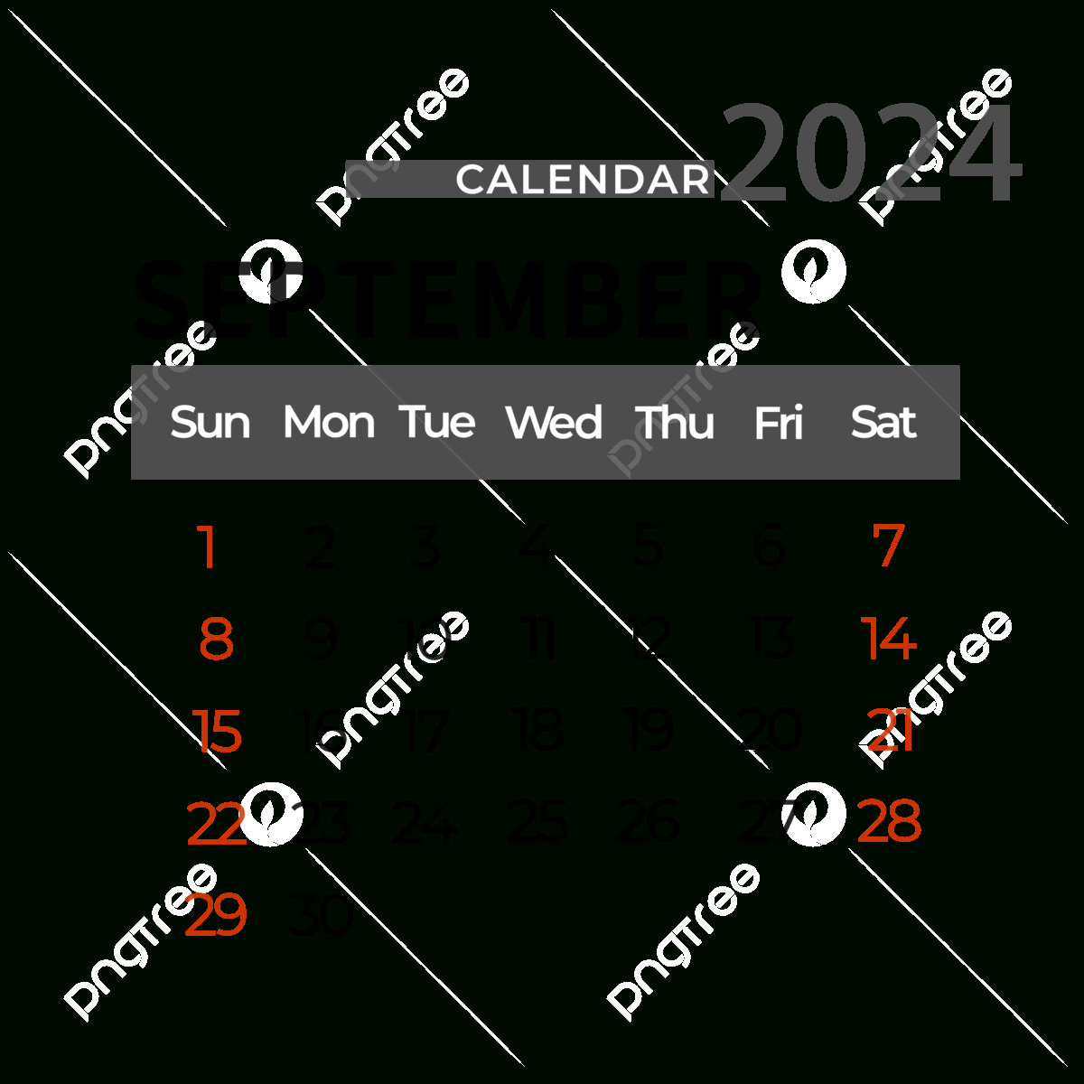 September 2024 Calendar Simple, Two Thousand And Twenty Four for Transparent September 2024 Calendar