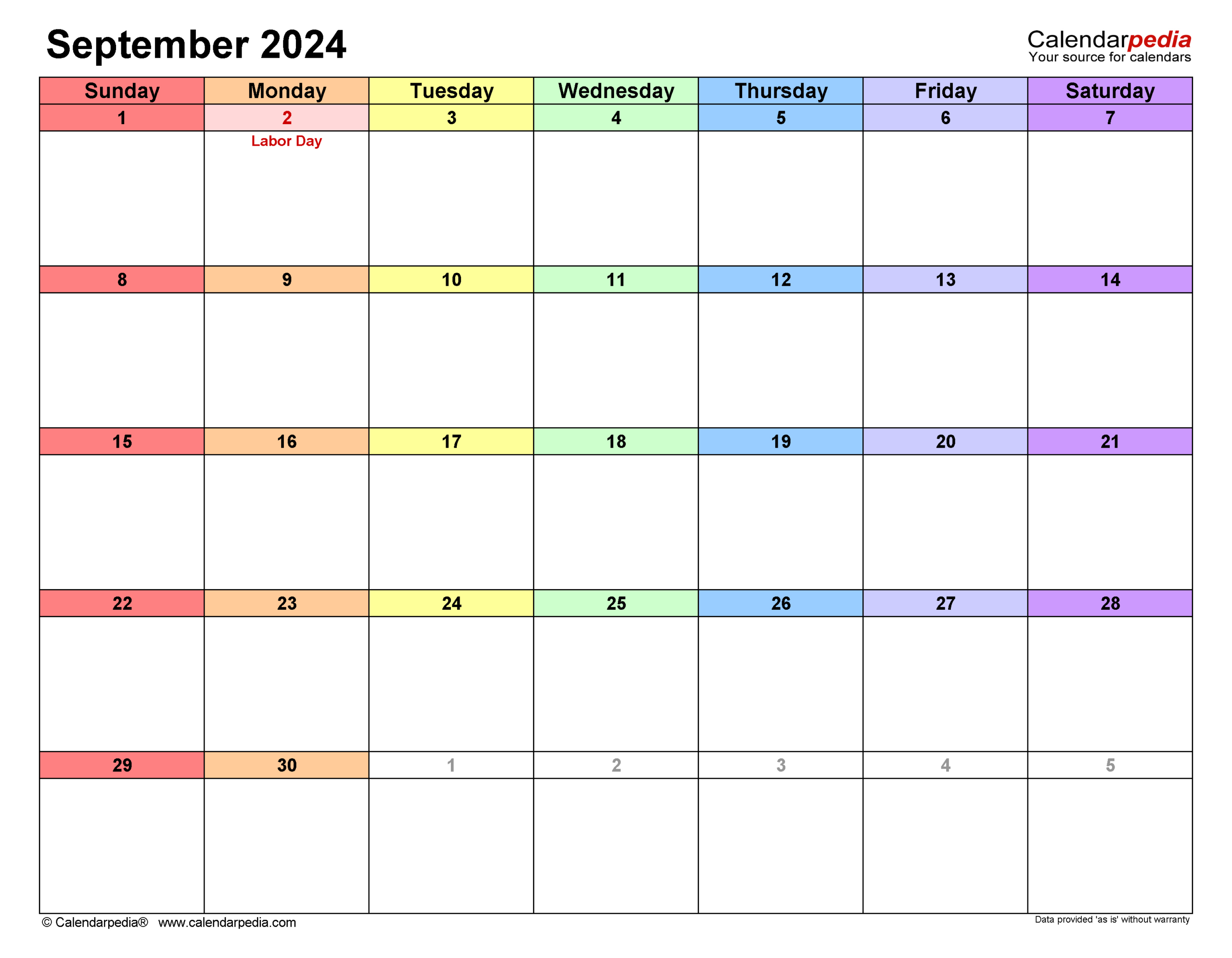 September 2024 Calendar | Templates For Word, Excel And Pdf for Editable Calendar September 2024 Calendar