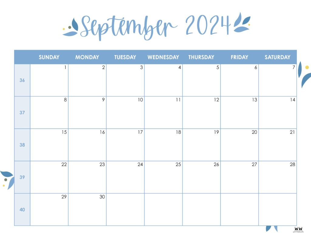 September 2024 Calendars - 50 Free Printables | Printabulls intended for Editable September Calendar 2024