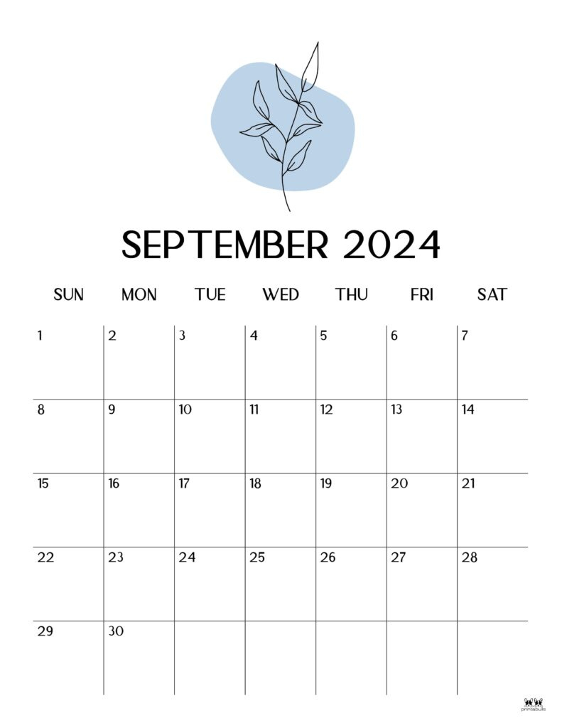 September 2024 Calendars - 50 Free Printables | Printabulls pertaining to September 2024 Calendar Vertical