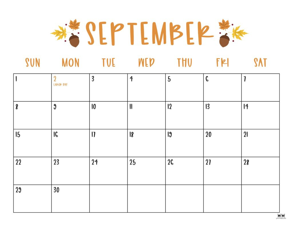 September 2024 Calendars - 50 Free Printables | Printabulls throughout September Calendar 2024 Cute