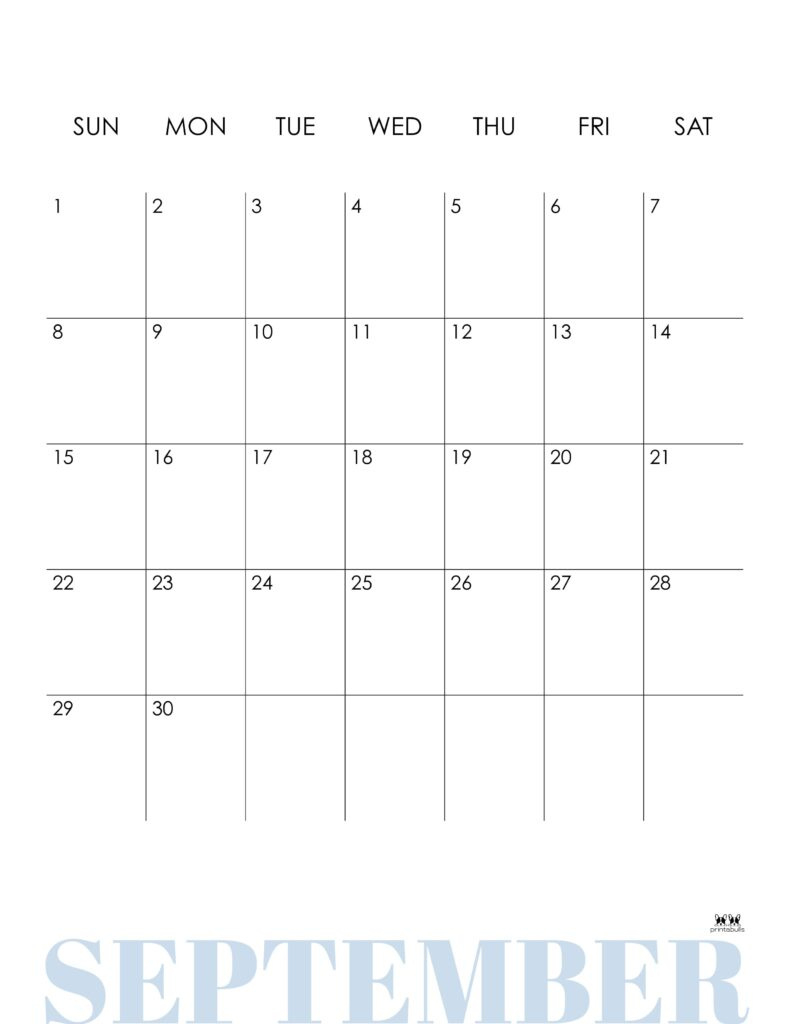 September 2024 Calendars - 50 Free Printables | Printabulls throughout Vertical September 2024 Calendar