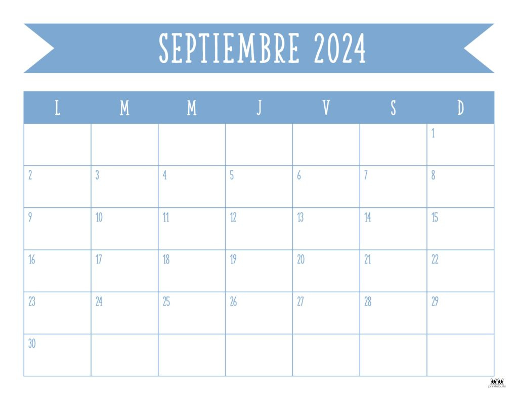 September 2024 Calendars - 50 Free Printables | Printabulls with September 2024 Calendar In Spanish