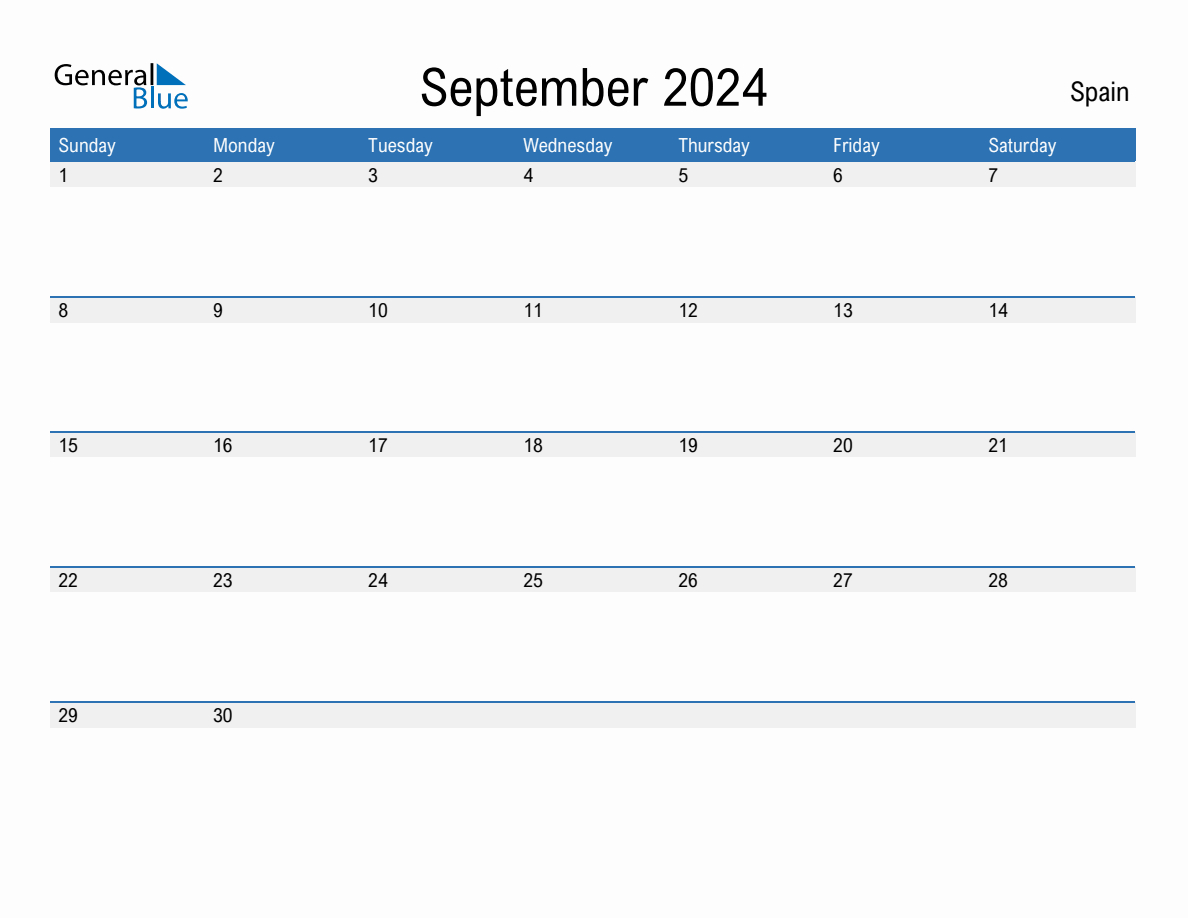 September 2024 Monthly Calendar With Spain Holidays in September 2024 Calendar In Spanish