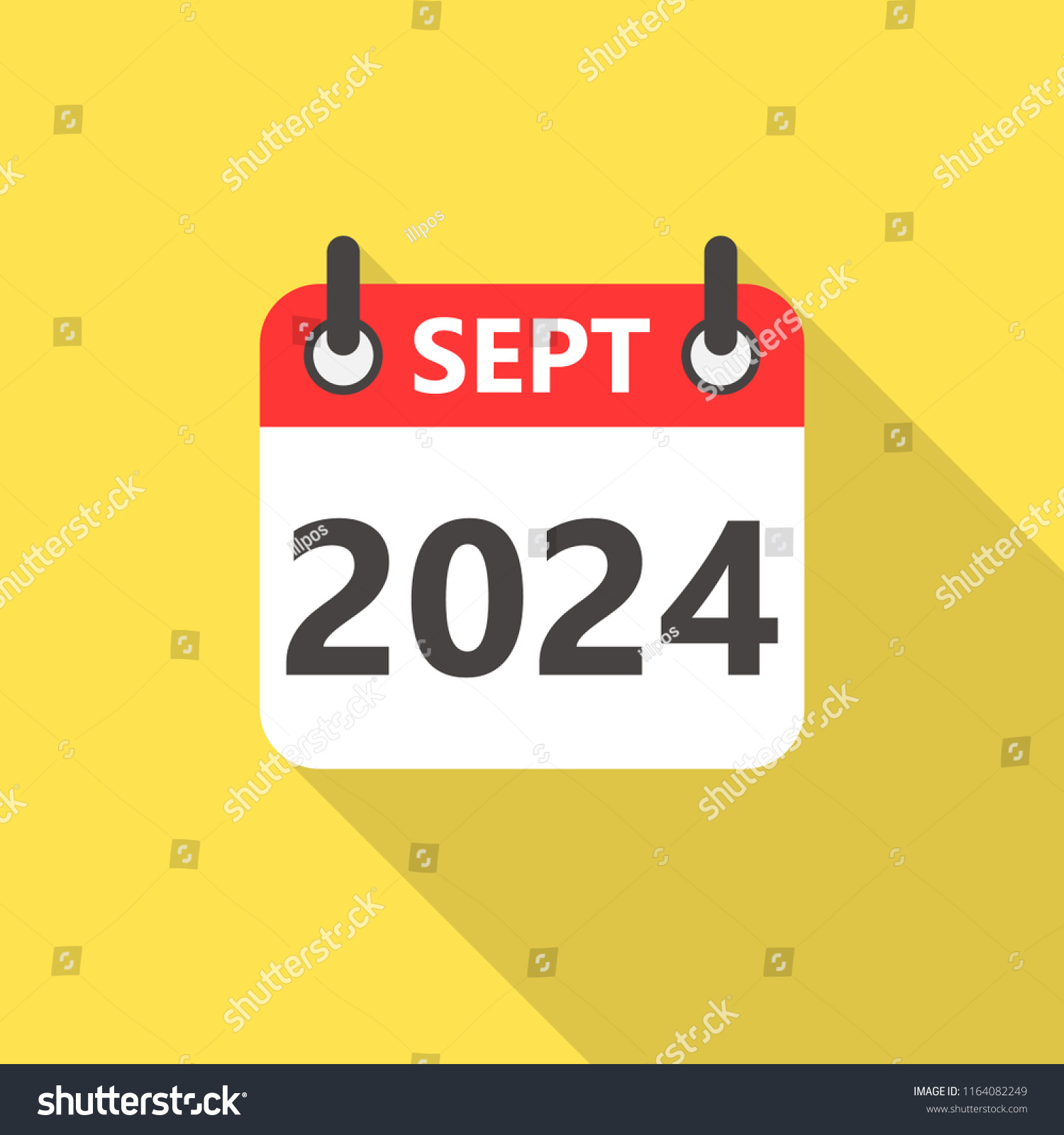 September 2024 Year Calendar Flat Style Stock Vector (Royalty Free throughout September 2024 Calendar Clip Art