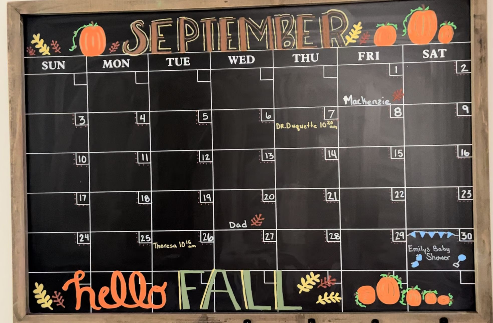 September Calendar inside September 2024 Chalkboard Calendar Ideas