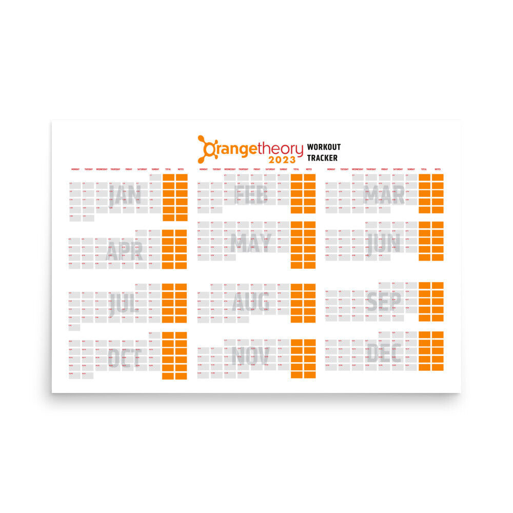 2023 Calendar Poster Otf Orangetheory Fitness Tracker 24&quot;X36&quot; | Ebay with Otf October Calendar 2024