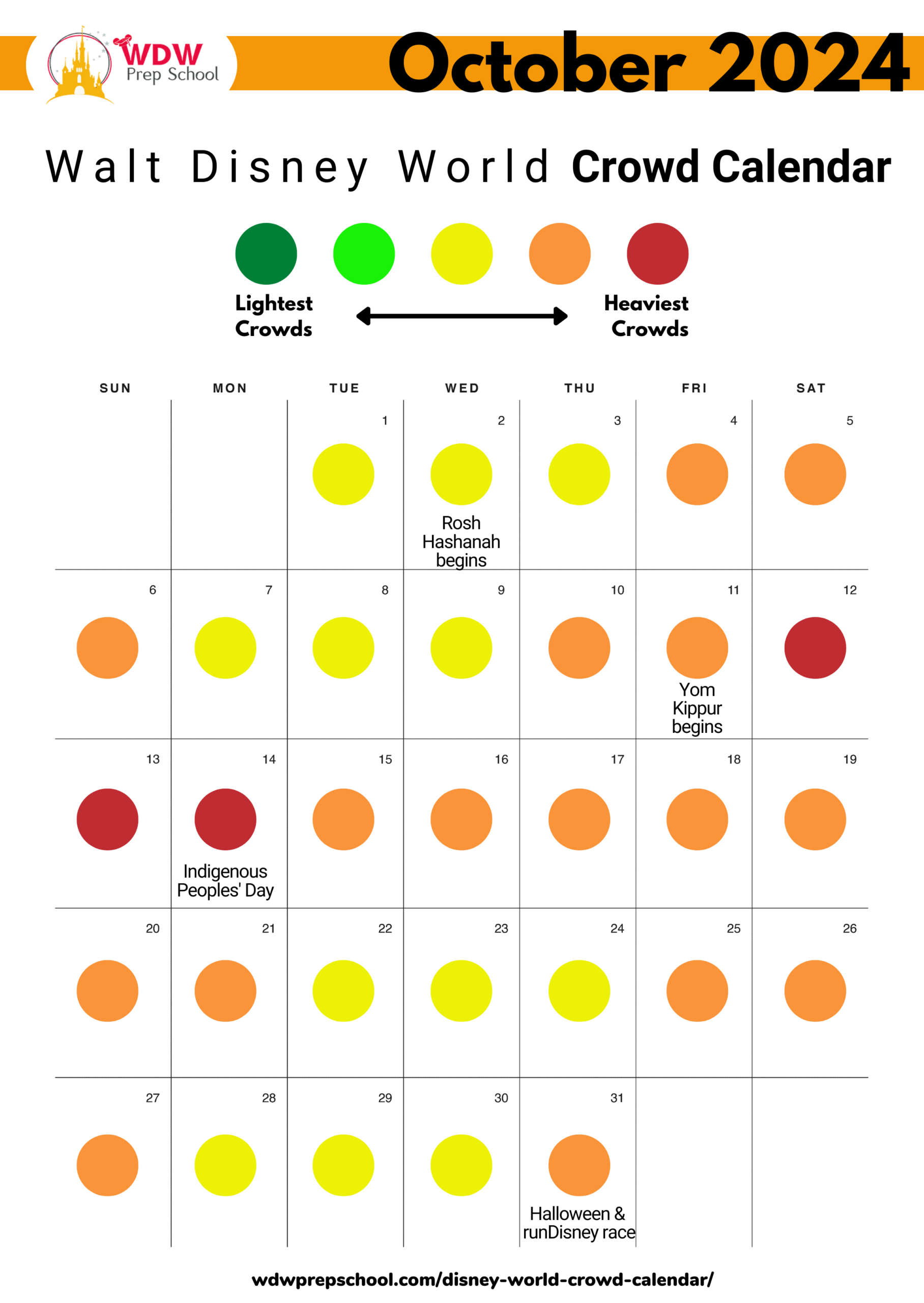 2024 &amp;amp; 2025 Disney World Crowd Calendar (Best Times To Go) for Walt Disney World Crowd Calendar October 2024