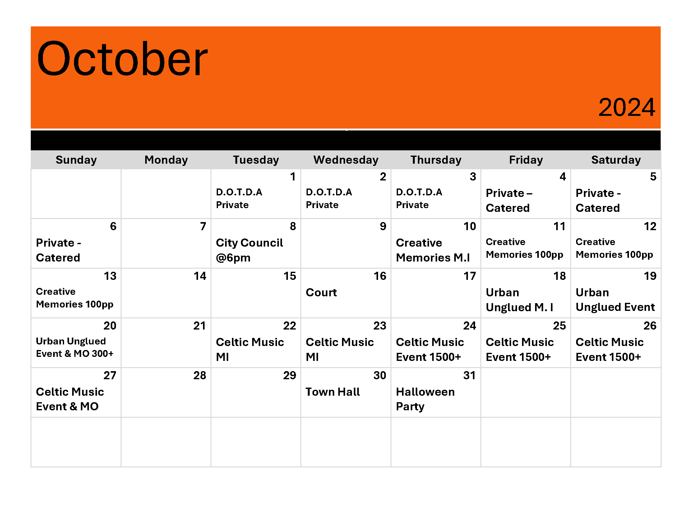 Event Calendar | Tourism Ocean Shores with October Events Calendar 2024