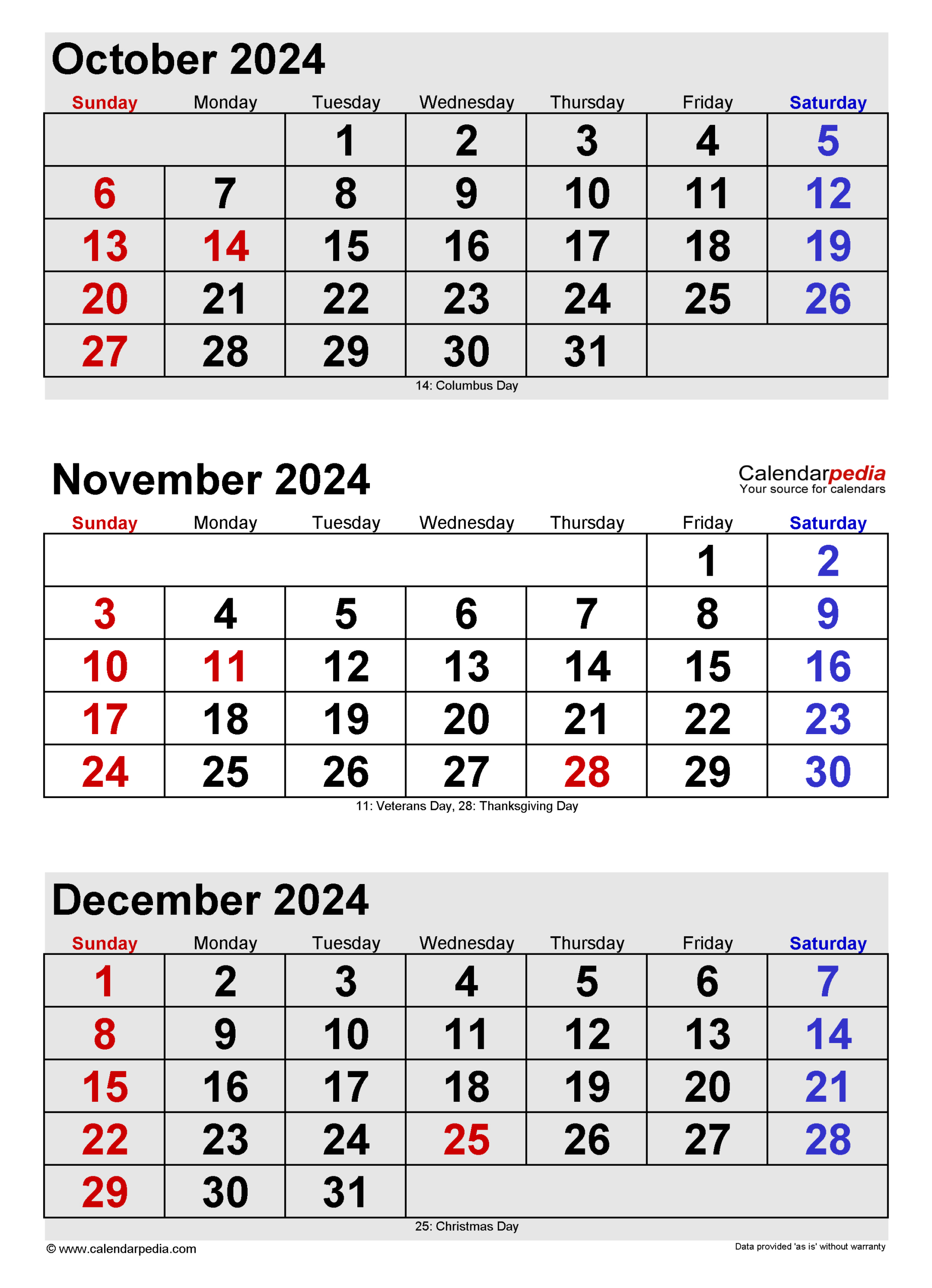 November 2024 Calendar | Templates For Word, Excel And Pdf in Printable October November 2024 Calendar