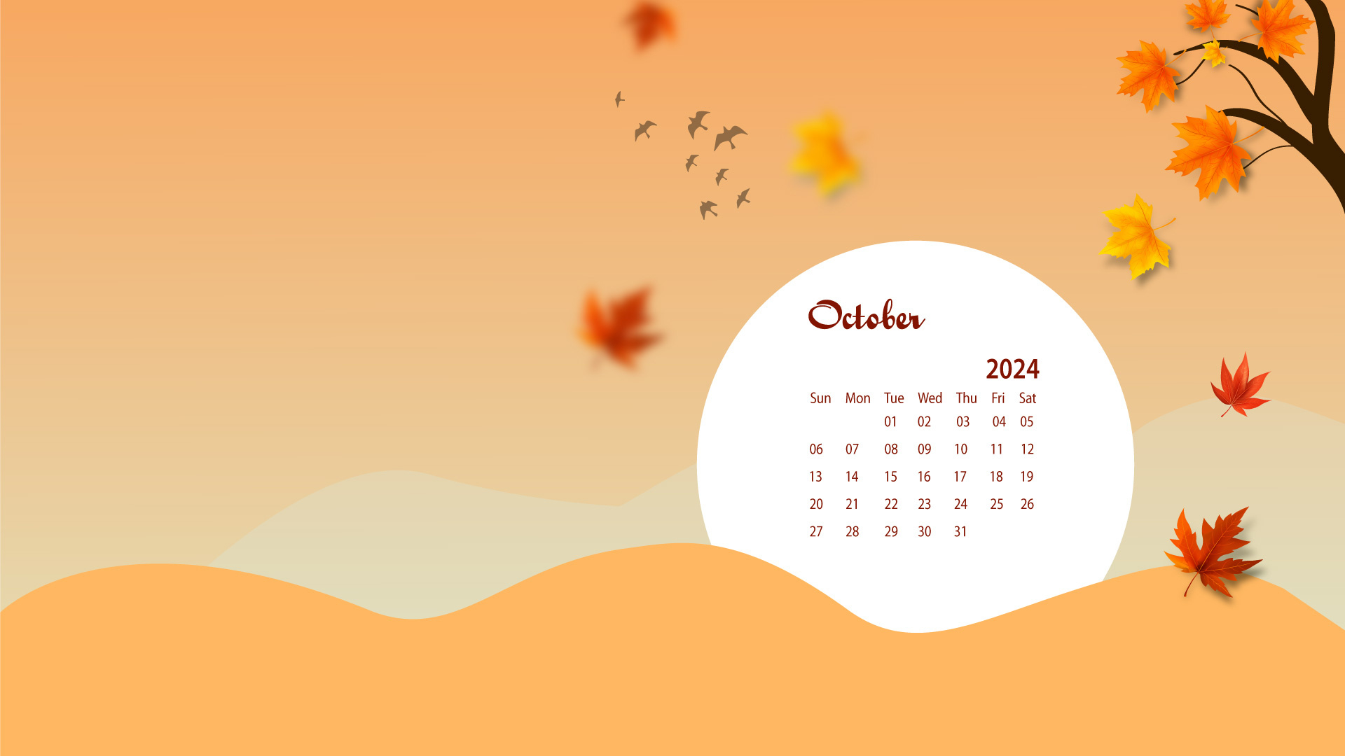 October 2024 Desktop Wallpaper Calendar - Calendarlabs pertaining to October Calendar Background 2024