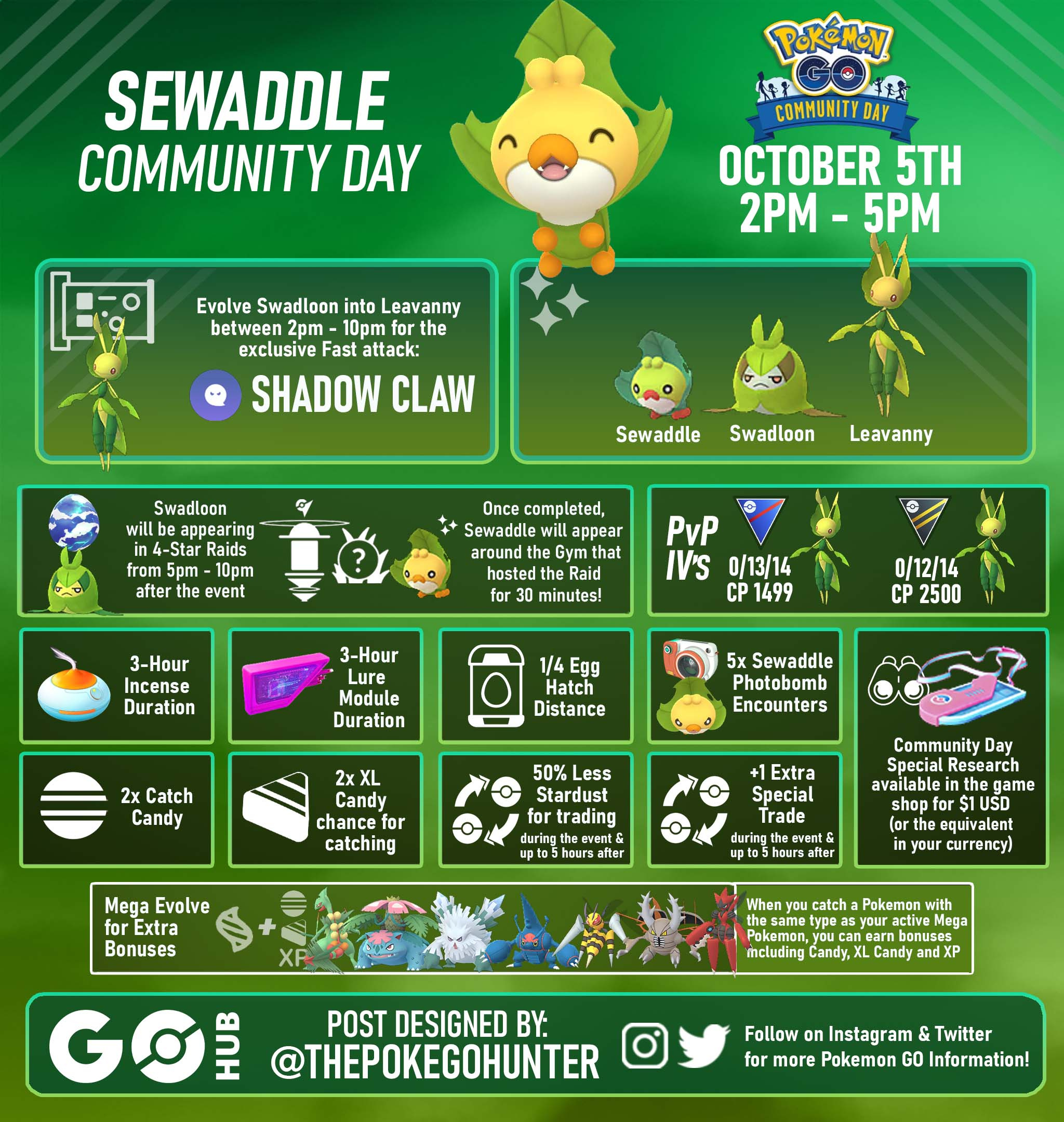 Pokémon Go Sewaddle Community Day (October 2024) | Pokémon Go Hub pertaining to Pokemon Go Calendar October 2024