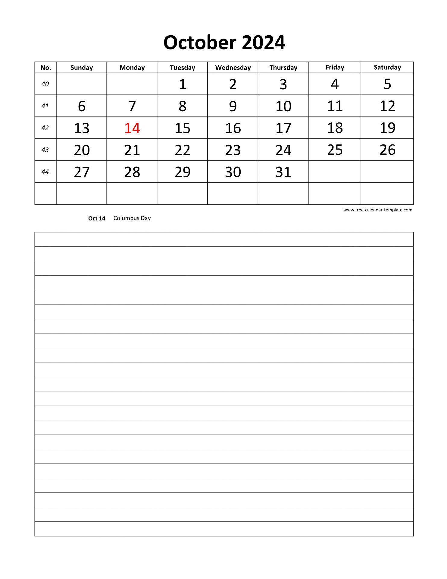 Printable 2024 October Calendar Grid Lines For Daily Notes with regard to October Daily Calendar 2024