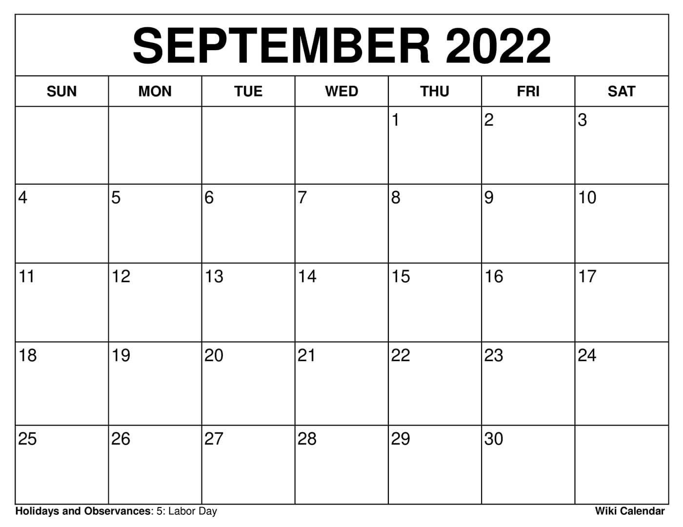 Printable September 2024 Calendar Templates With Holidays for October 2024 Calendar Wiki