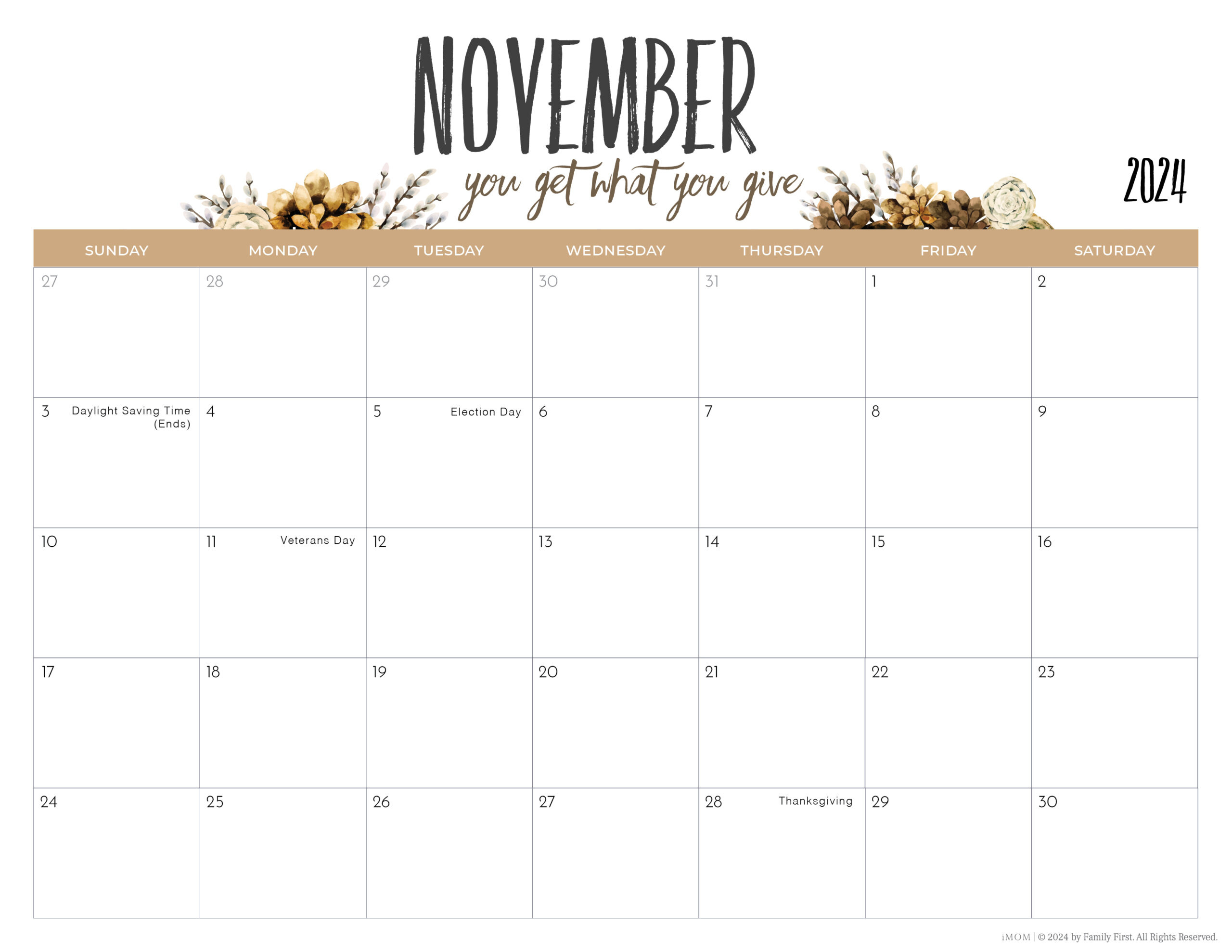 2024-2025 Printable Calendars For Moms - Imom in Fun Printable Calendar November 2024