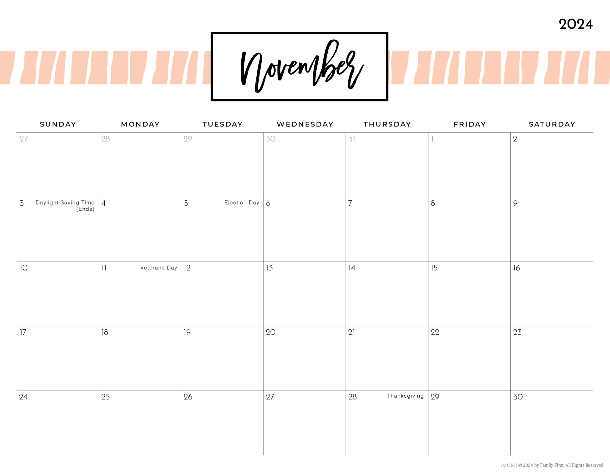 2024-2025 Printable Calendars: Free Printable Calendar Designs - Imom inside Imom November 2024 Printable Calendar