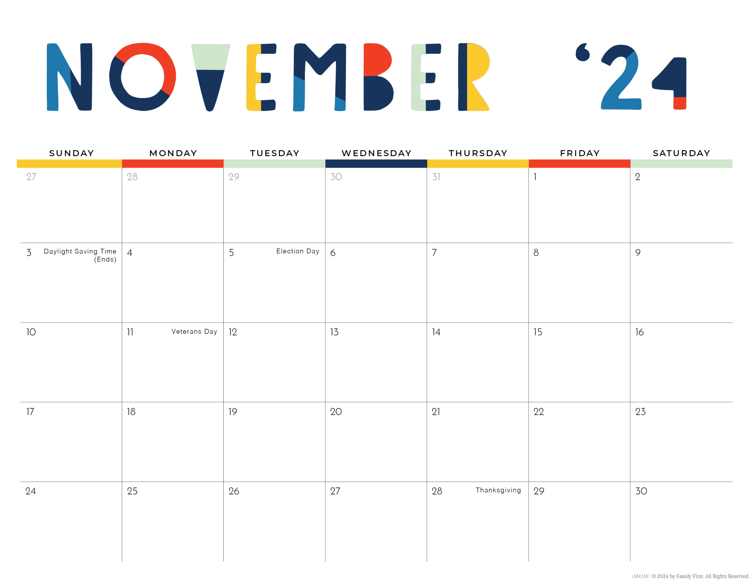 2024-2025 Printable Calendars: Free Printable Calendar Designs - Imom with regard to Imom November 2024 Printable Calendar