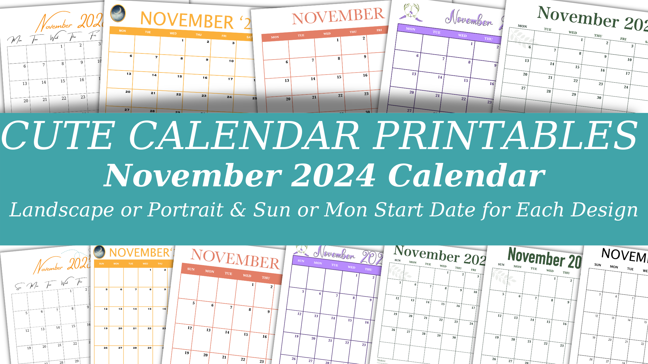 Cute &amp;amp; Fun November 2024 Calendar Printables with regard to Fun November 2024 Calendar Printable