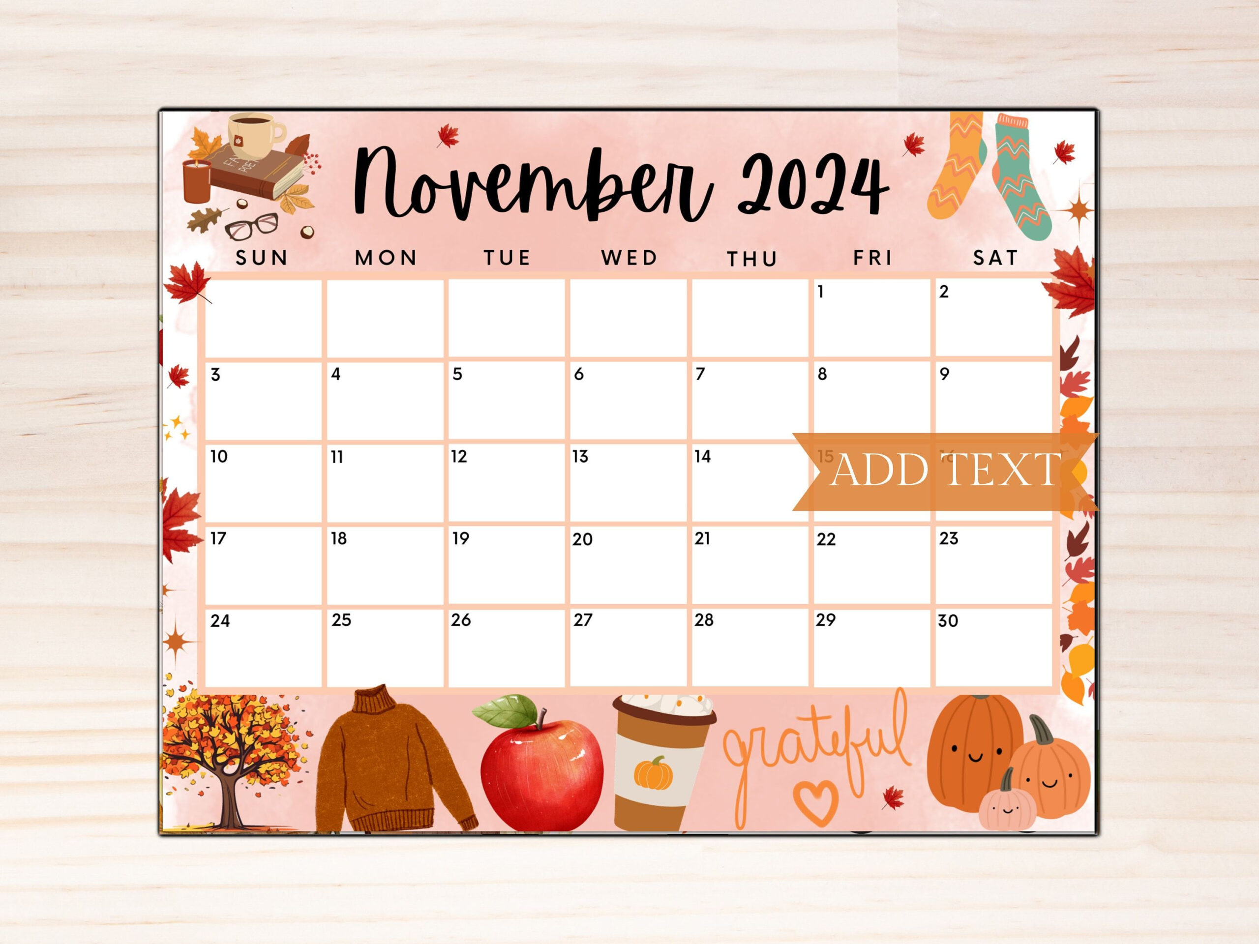 Editable November 2024 Calendar, Printable Wall Calendar 2024 for Monthly Calendar Free Printable November 2024 Preschool