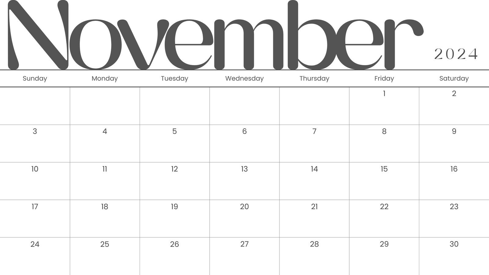 Free And Printable November 2024 Calendar Templates | Canva for Month Of November Calendar 2024 Printable