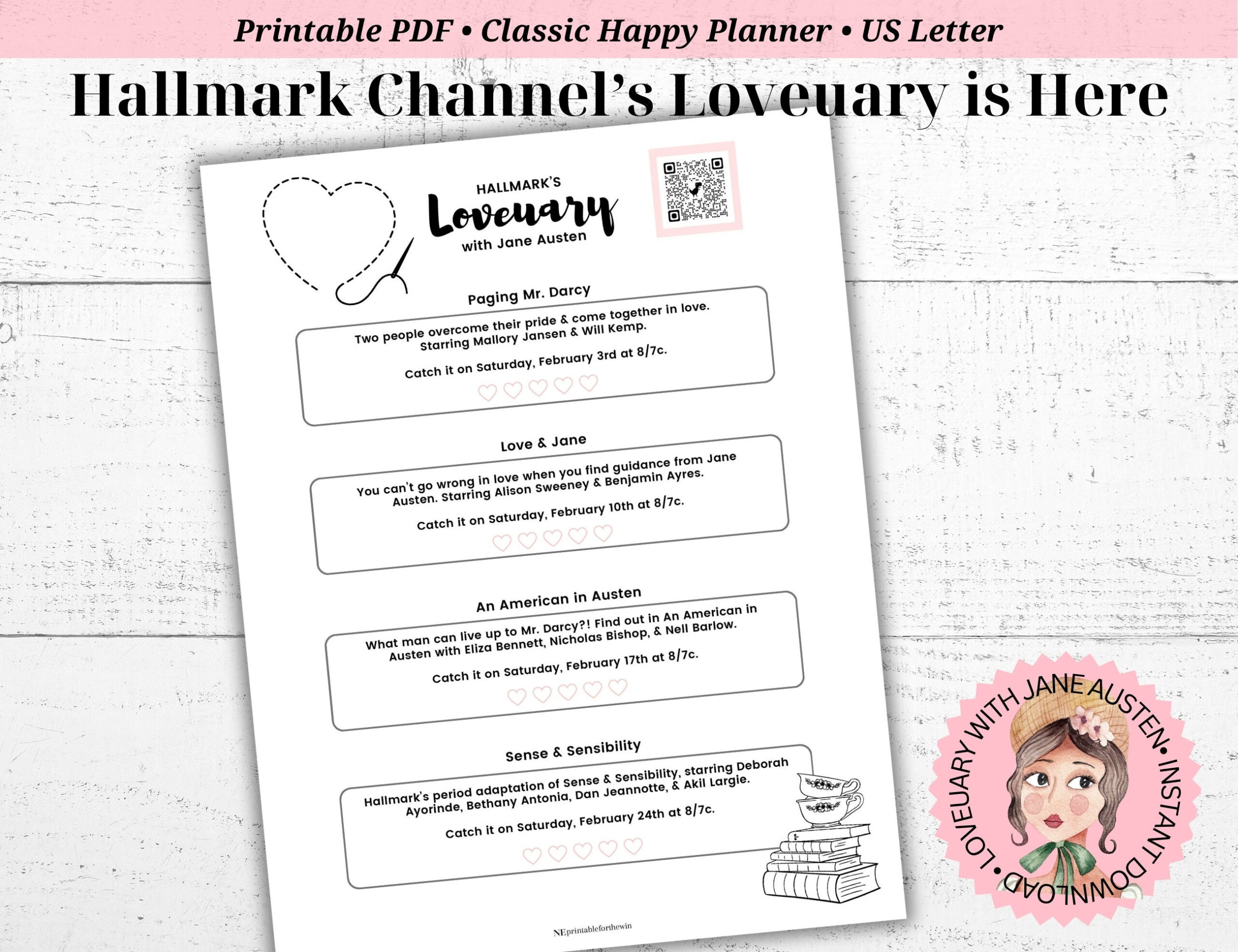 Hallmark Loveuary 2024 Schedule Printable Checklist - Etsy with Hallmark November 2024 Printable Calendar And Notes