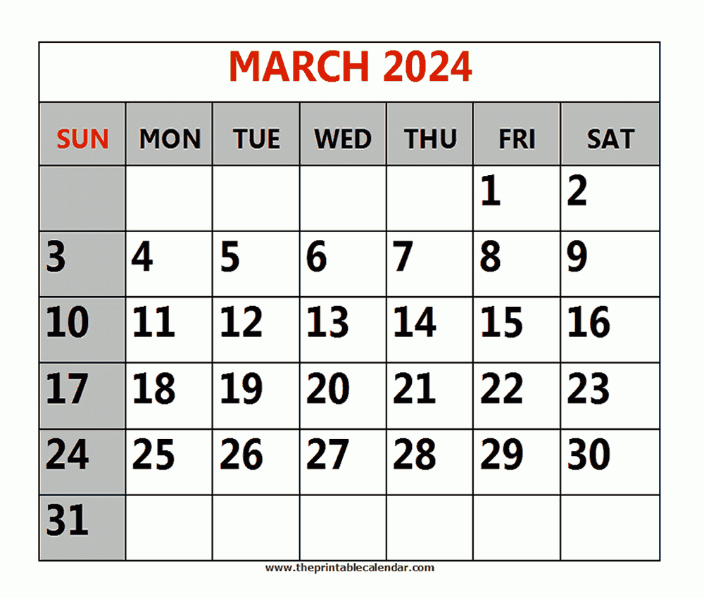 March 2024 Printable Calendars pertaining to November 2024 To March 2024 Calendar Printable