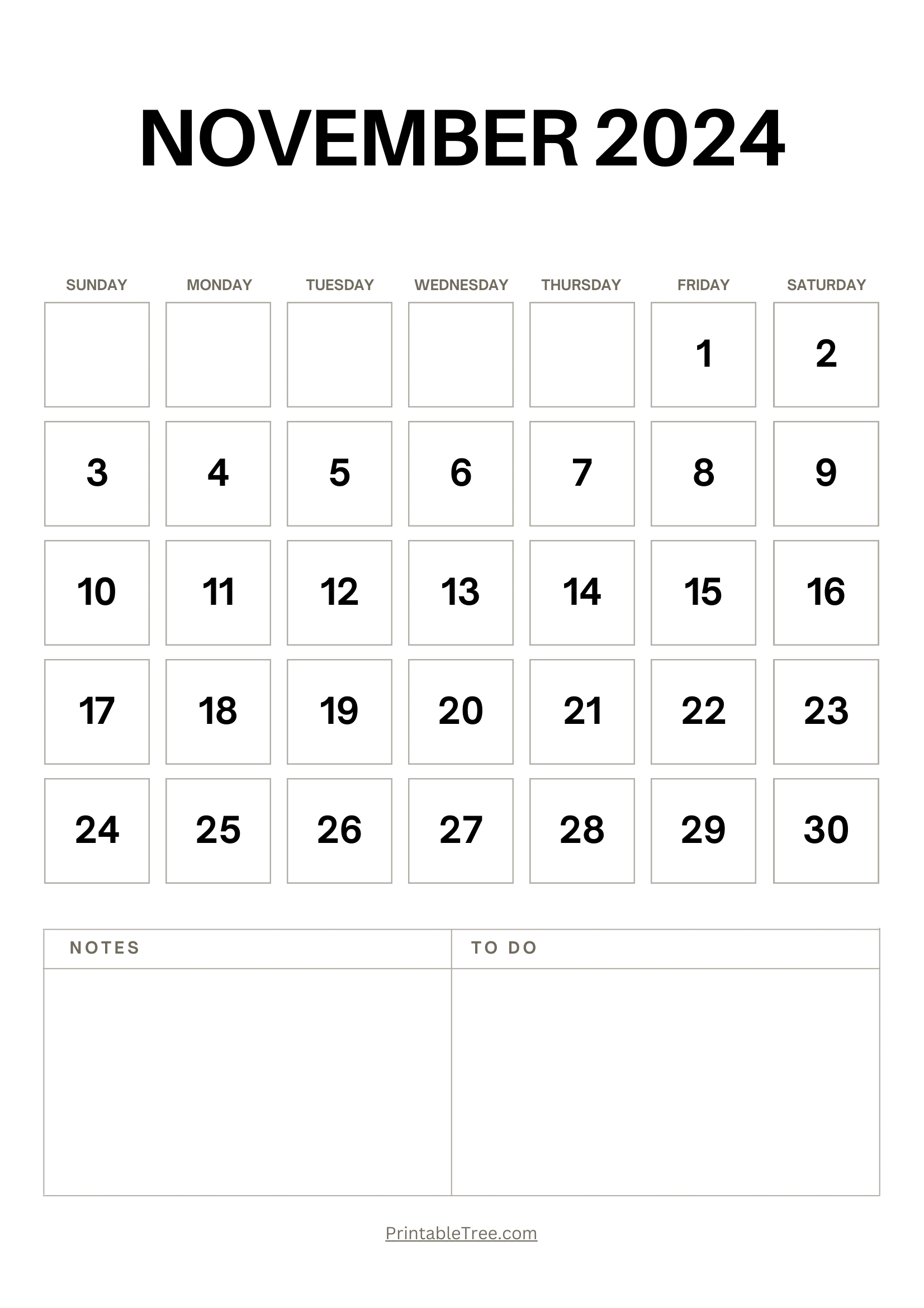 November 2024 Calendar Printable Pdf Template With Holidays for November 2024 23 Calendar Printable